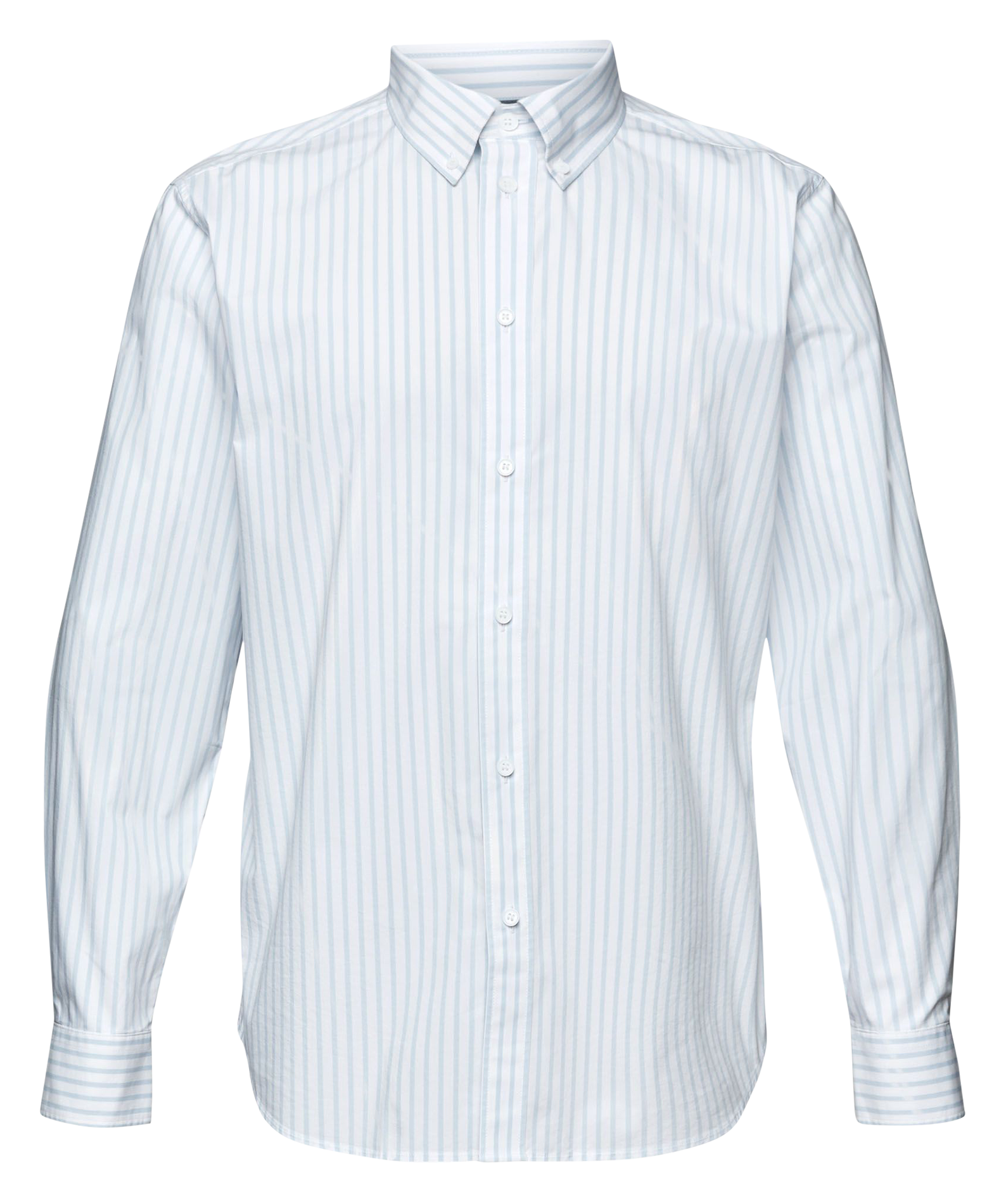 Striped cotton-blend shirt with classic collar ESPRIT Blue