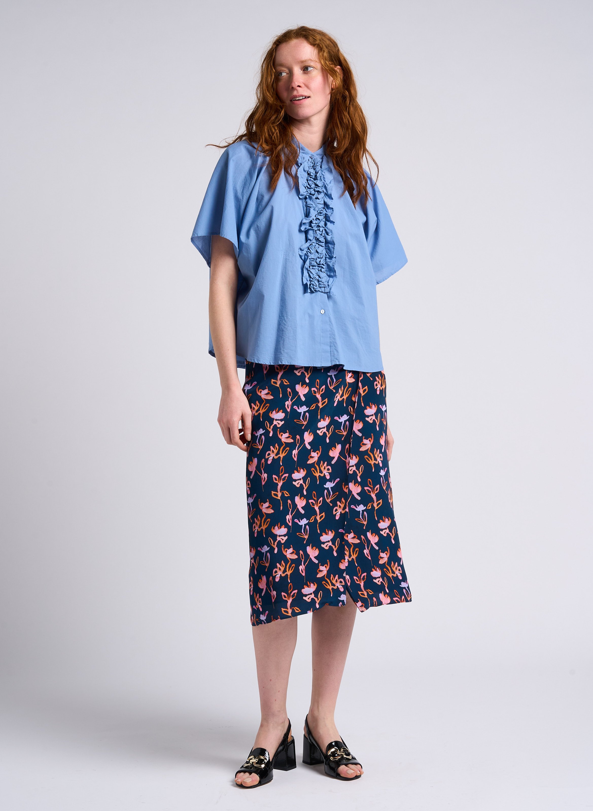 Printed midi wrap skirt PAUL SMITH Blue