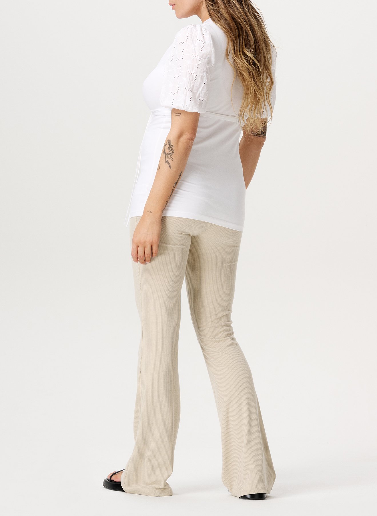 Openwork cotton short-sleeved top NOPPIES White