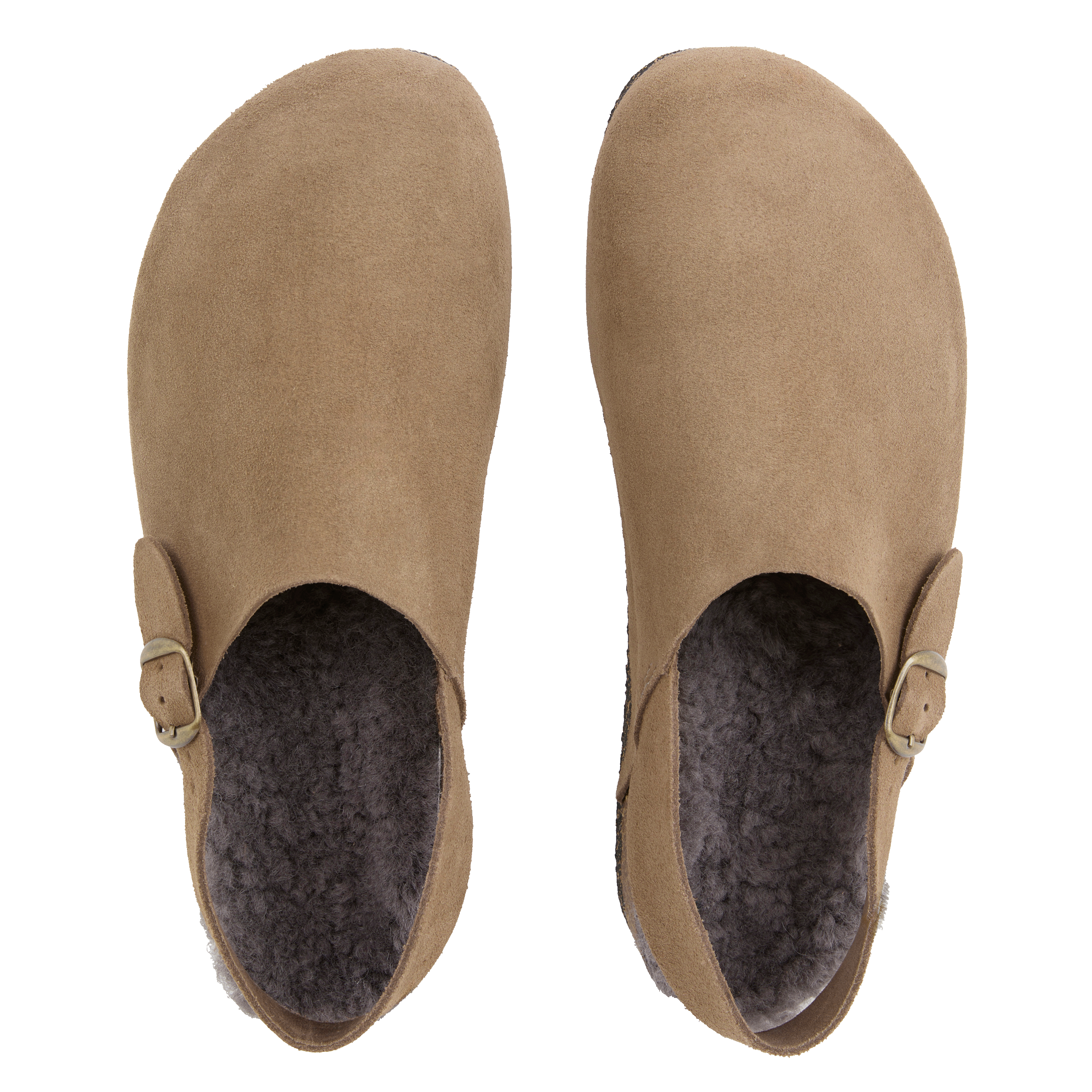 Platte slippers van veloursleer BOSABO Beige