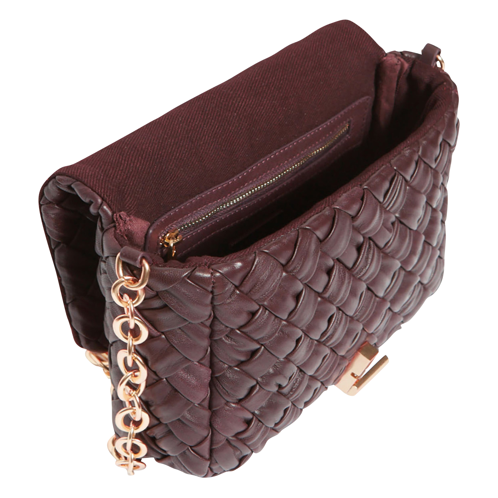 Braided leather shoulder bag VANESSA BRUNO Brown