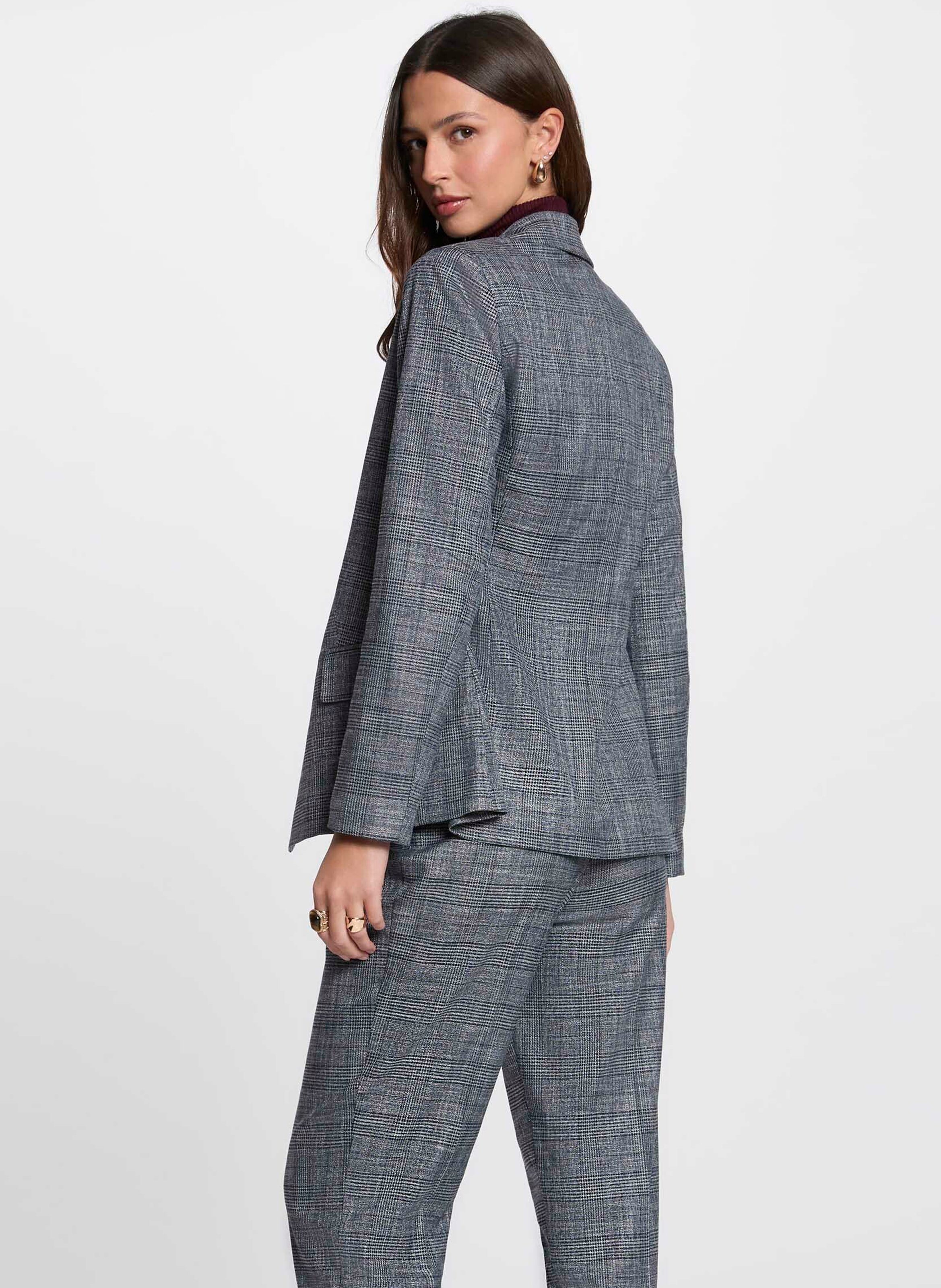 Getailleerde, geruite blazer Blauw