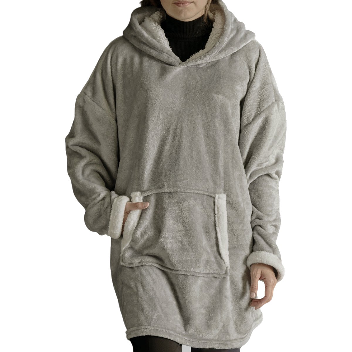 Checked fleece sweatshirt TODAY LINGE DE MAISON Beige