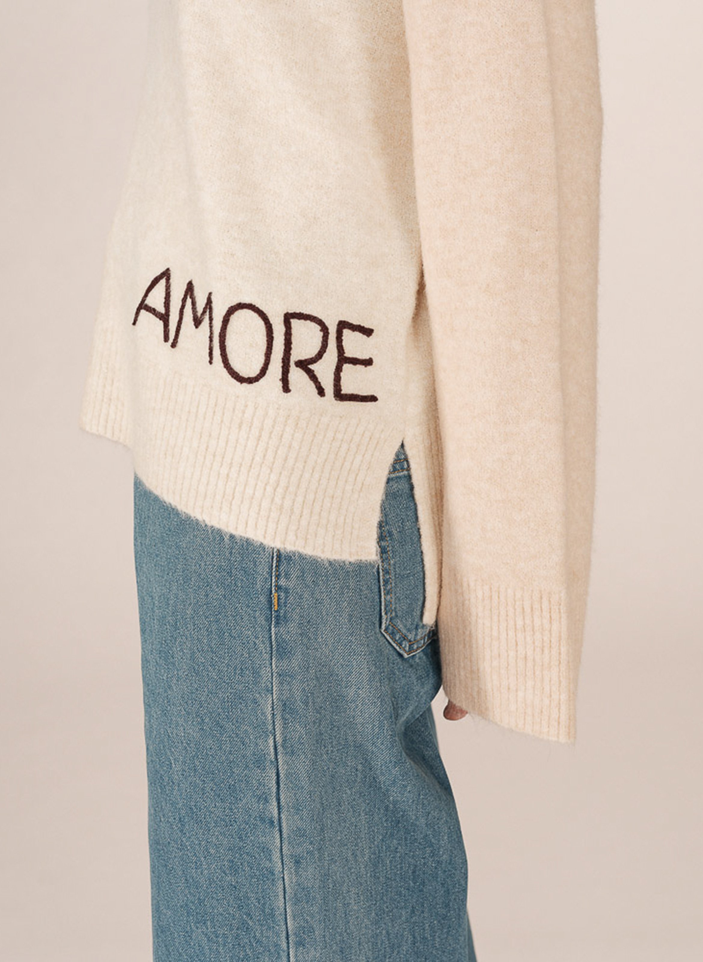 Sweat col ronnd GRACE ET MILA Marron