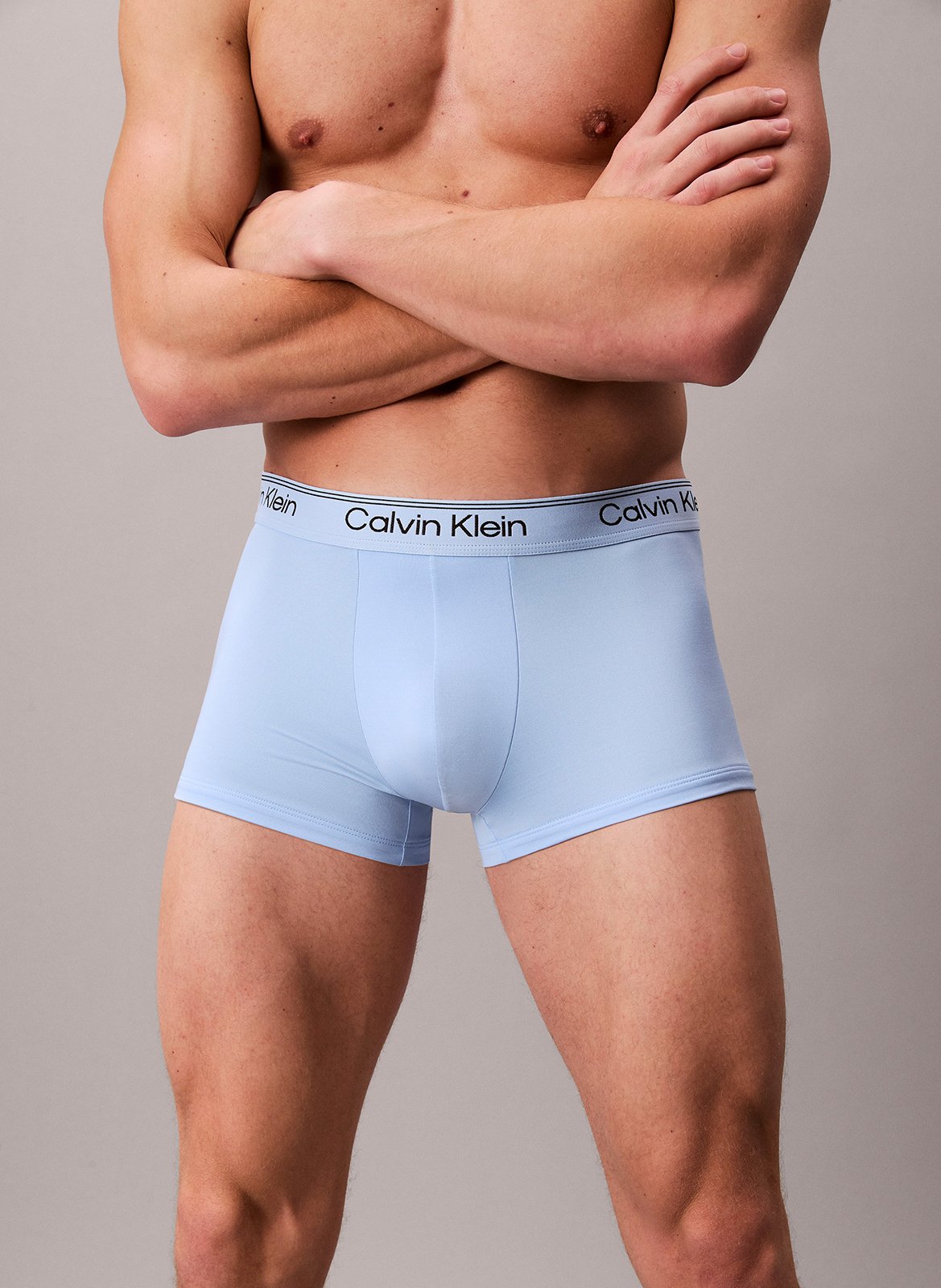 Set van 3 effen boxershorts CALVIN KLEIN UNDERWEAR Blauw