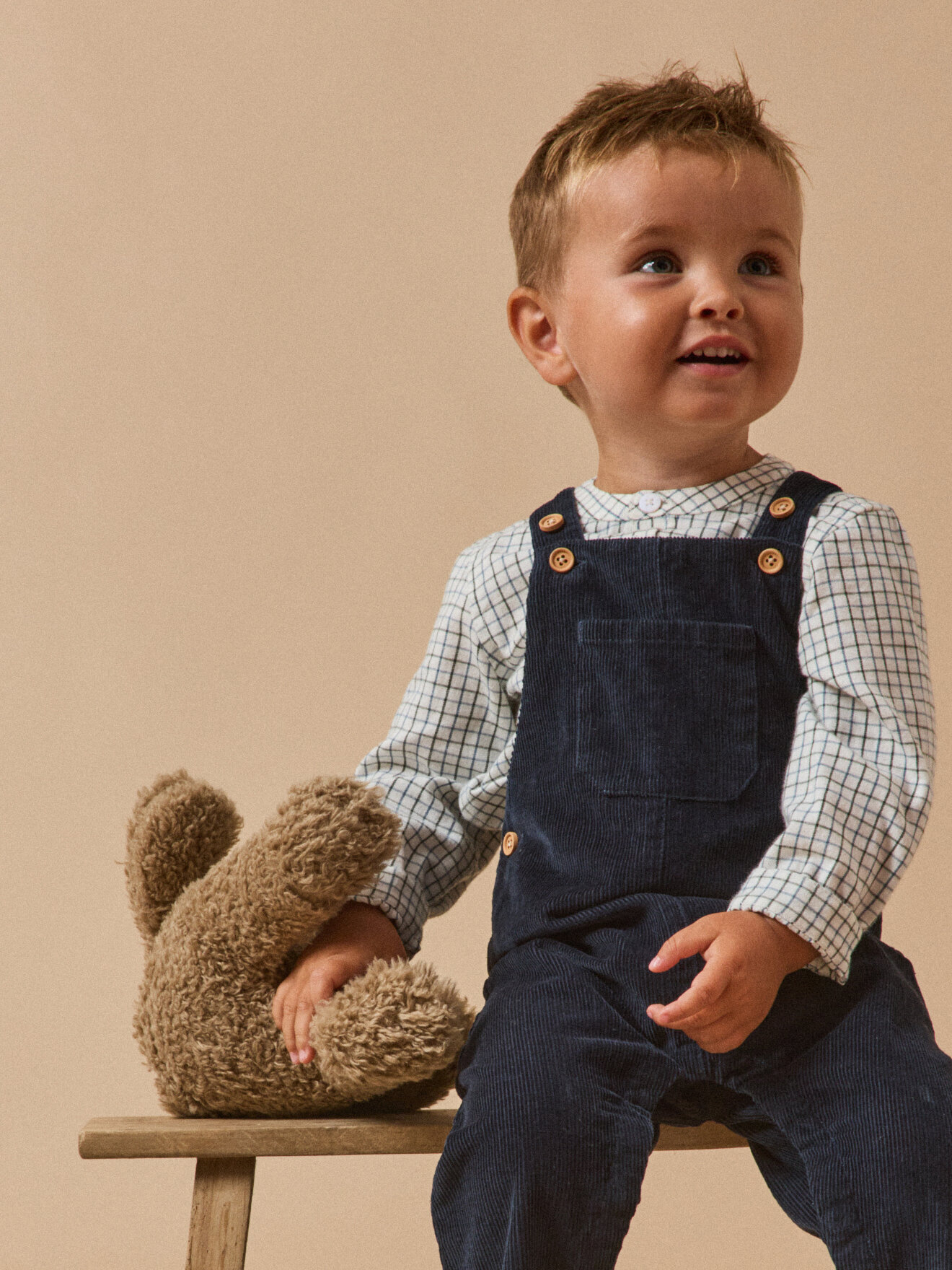 Velvet dungarees CYRILLUS Blue