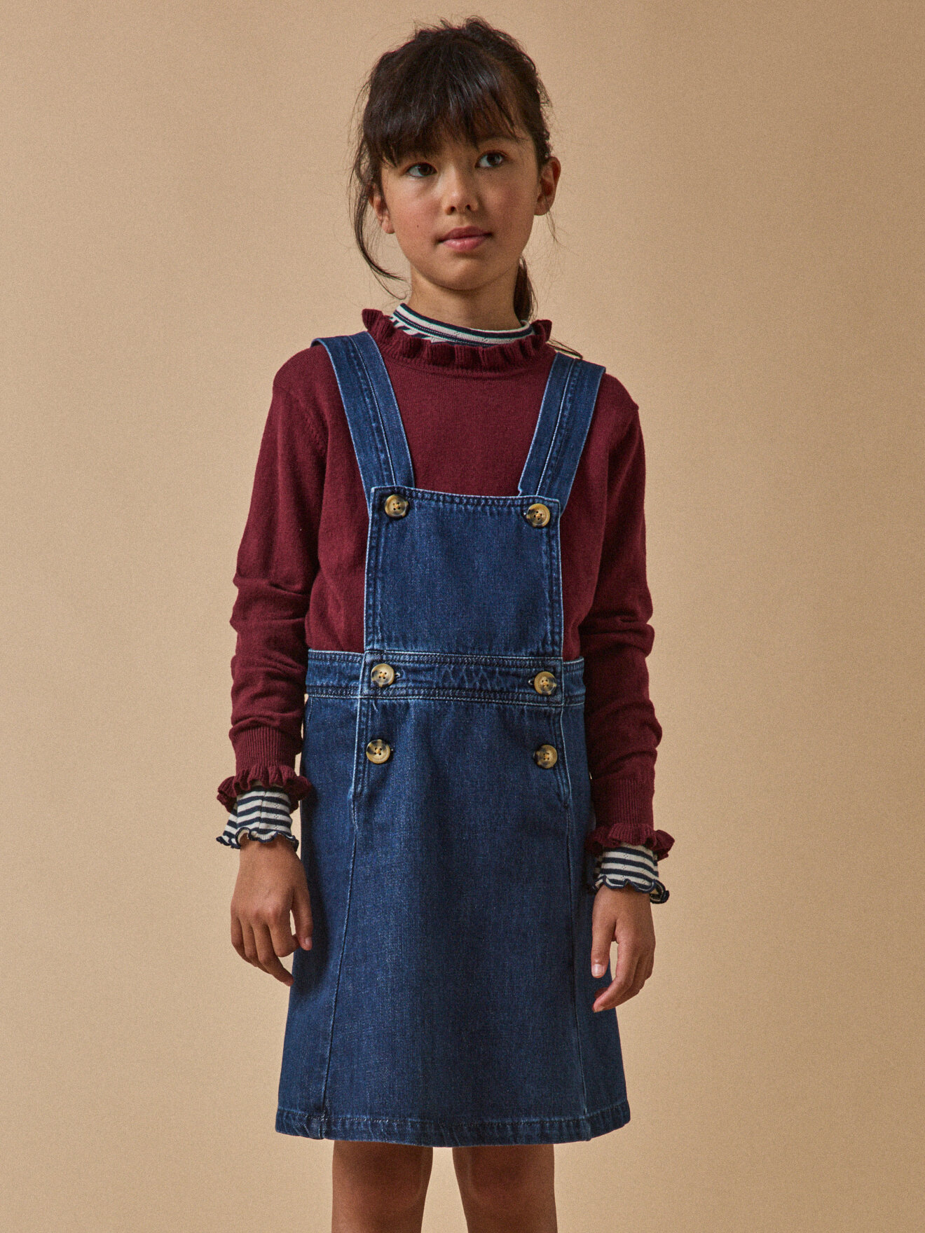 Denim apron dress CYRILLUS Blue