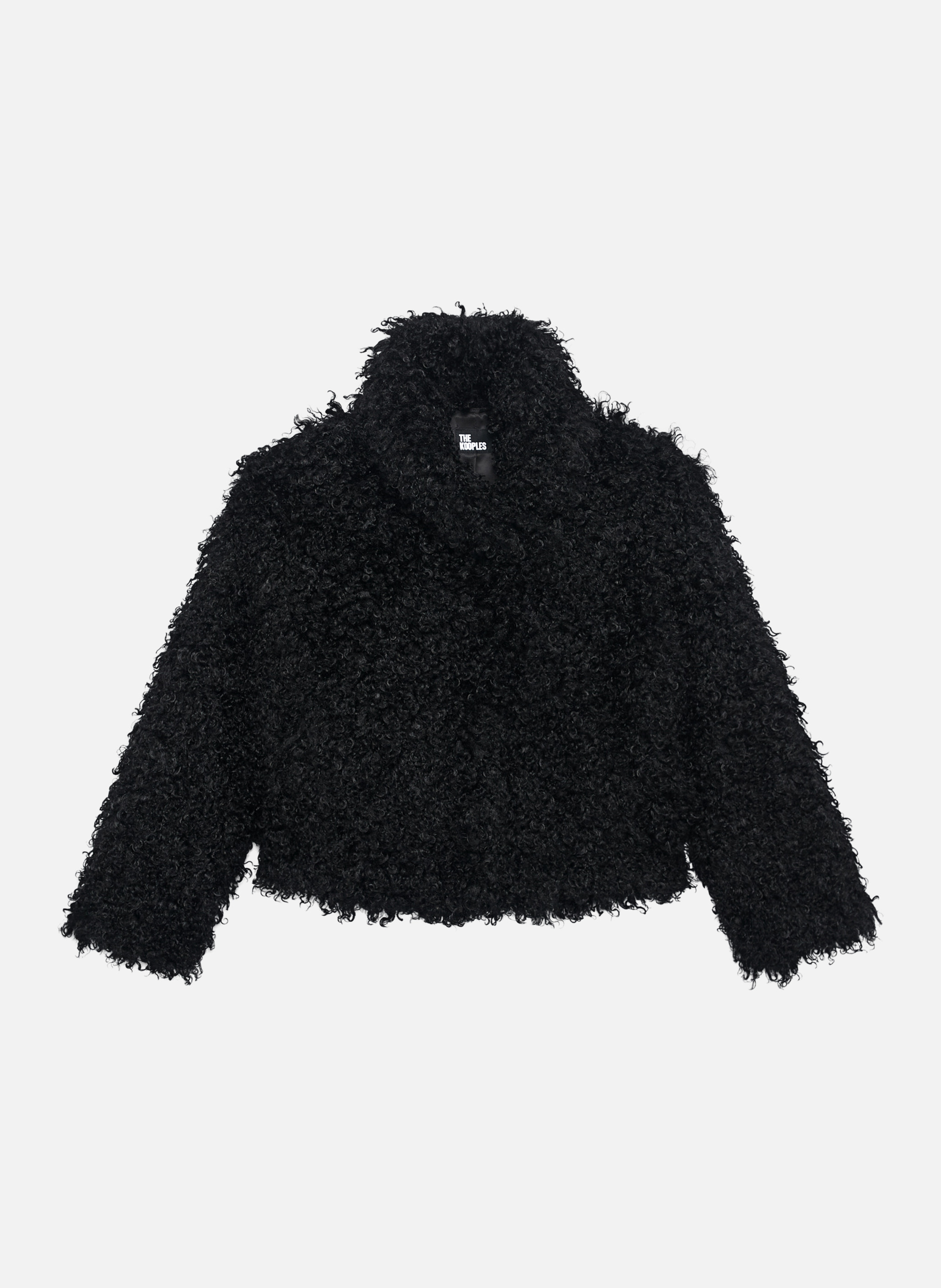 Fur-effect coat Black