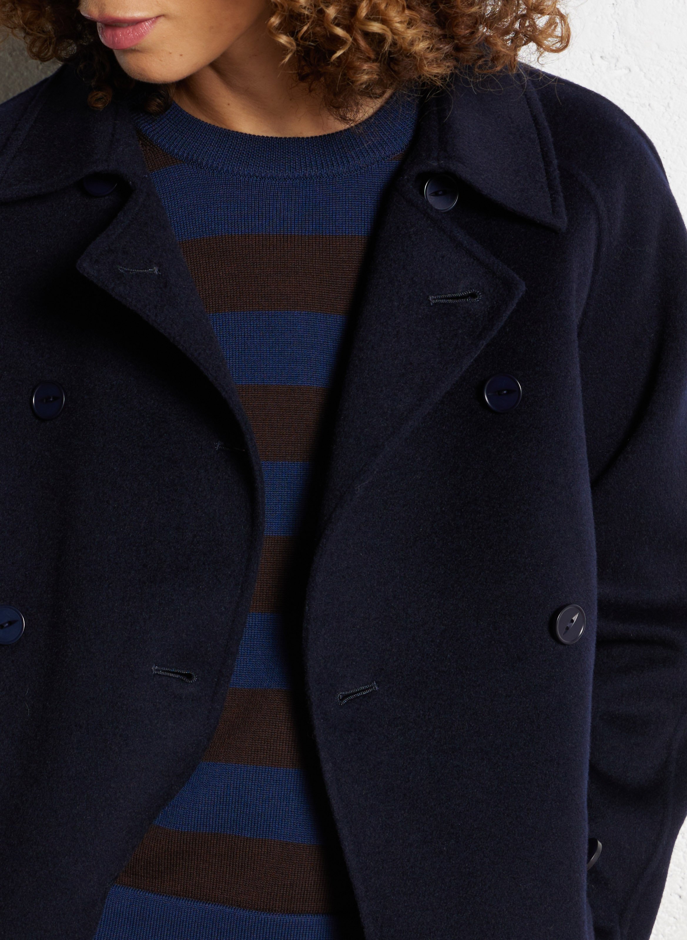 Double-faced wool blend pea coat BELLA JONES Blue
