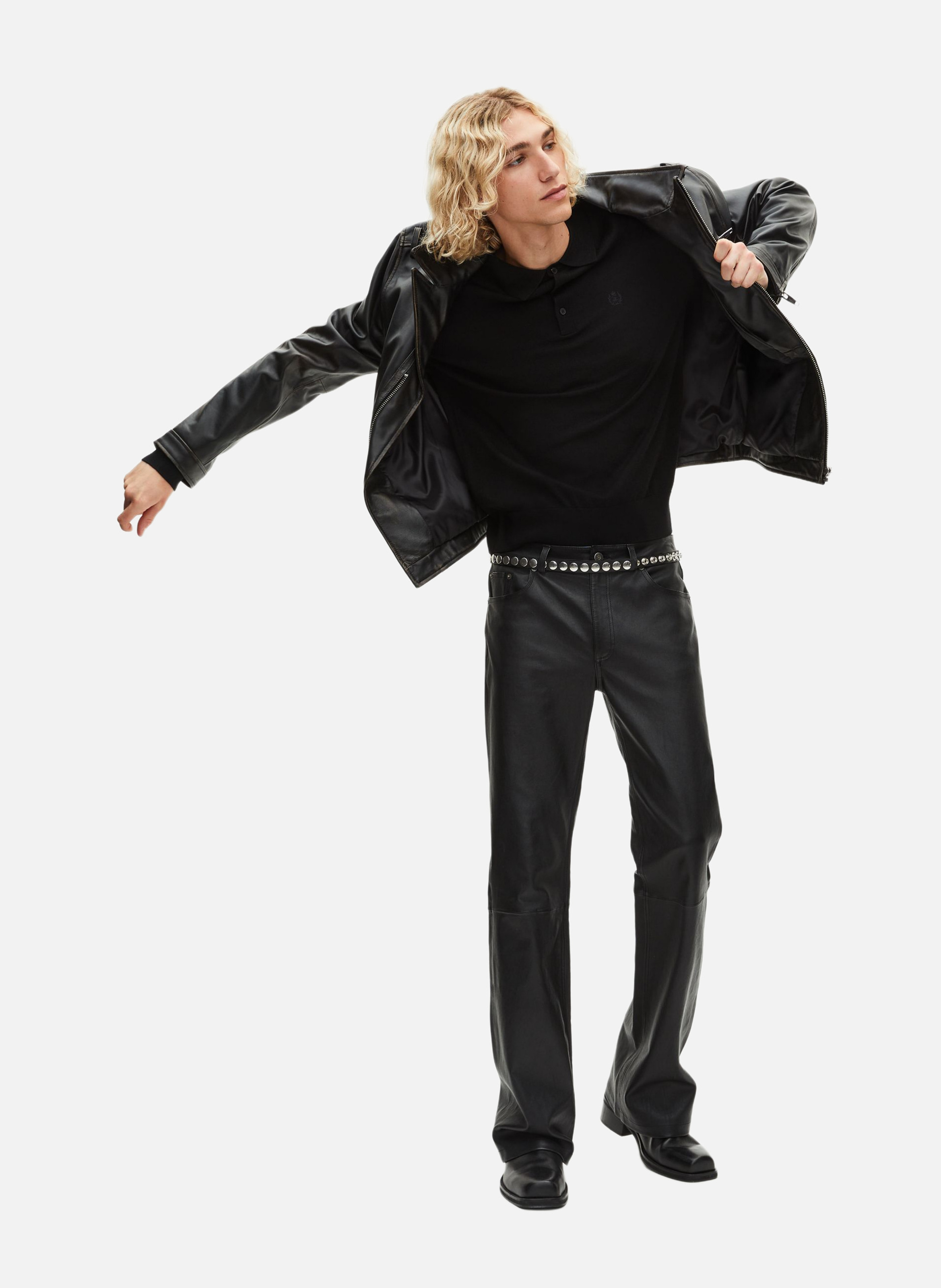 Merino wool sweater with polo collar THE KOOPLES Black