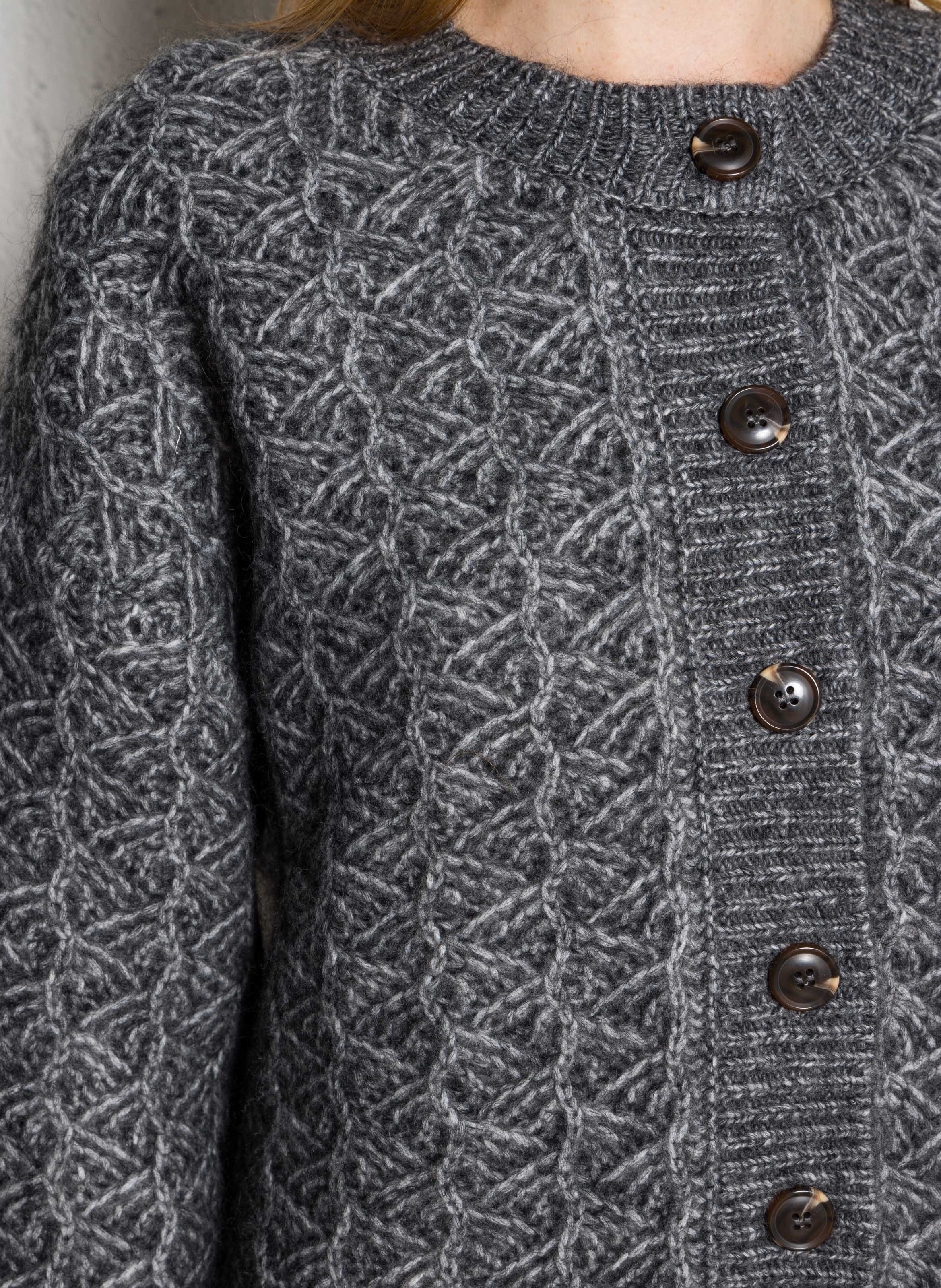 Rechte gebreide vest MAISON 123 Grijs