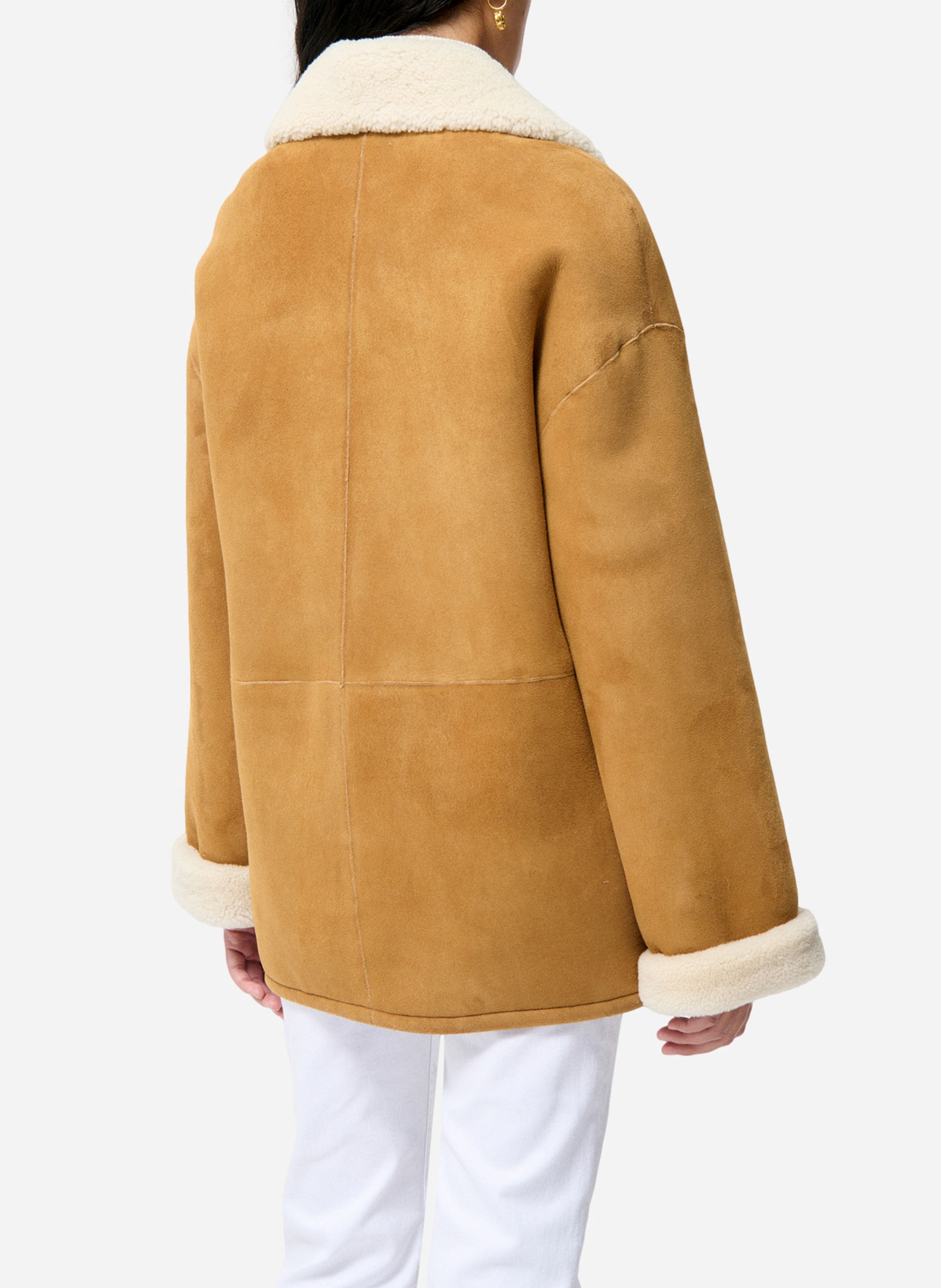 Leather jacket with shawl collar VANESSA BRUNO Brown