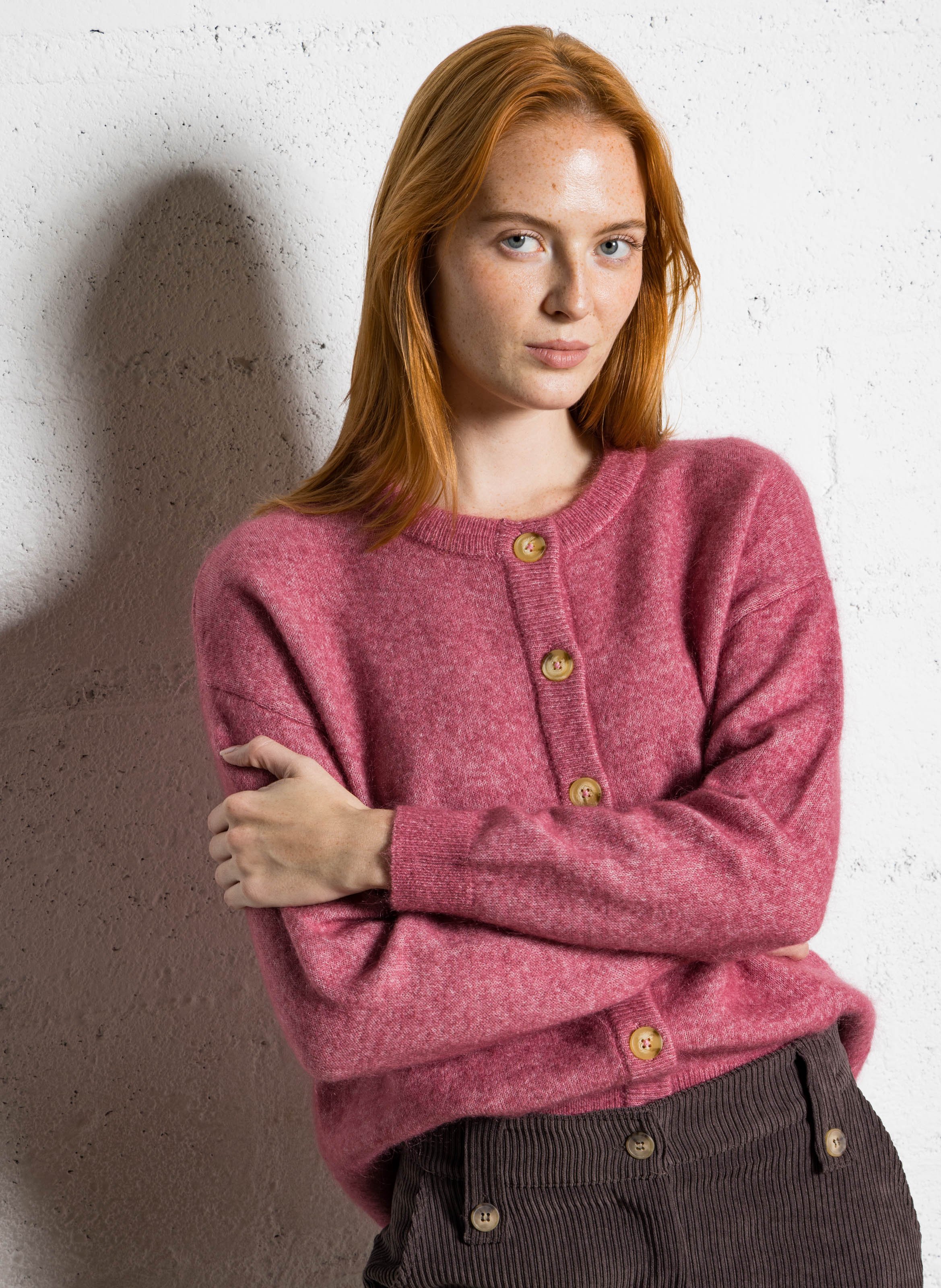 Cardigan col rond en laine mélangée SUD EXPRESS