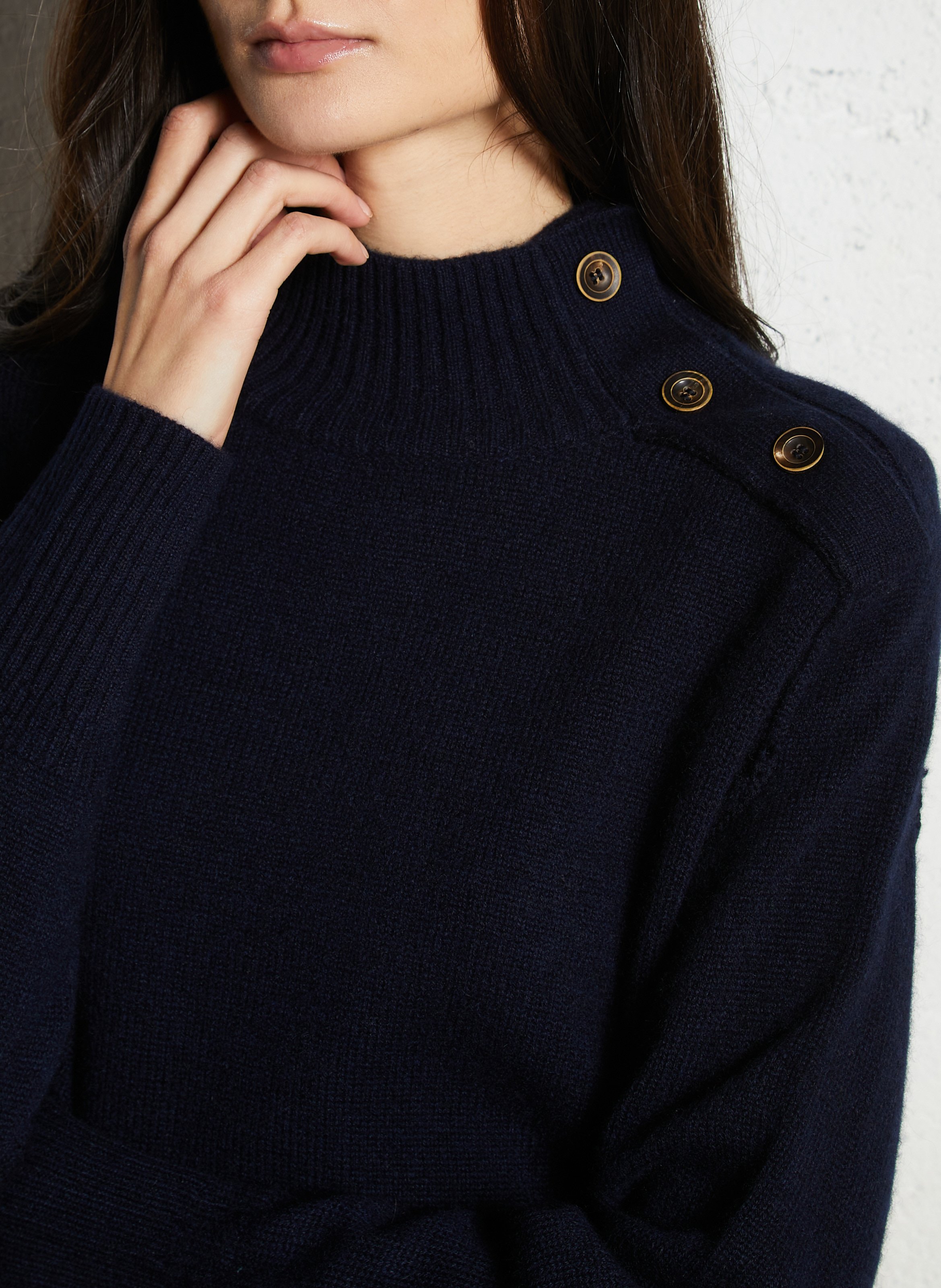 Cashmere high-neck sweater MAISON 123 Blue