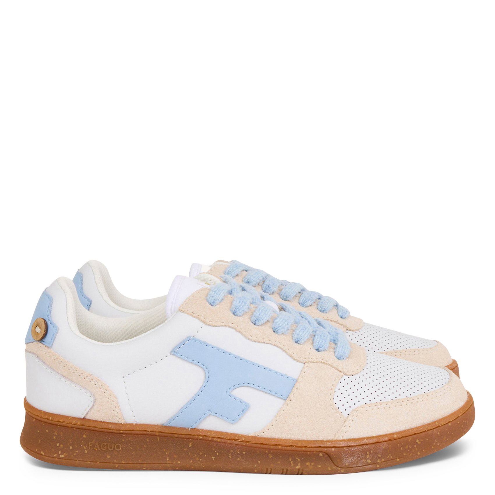 Niedrige Sneaker aus Leder-Mix FAGUO Beige
