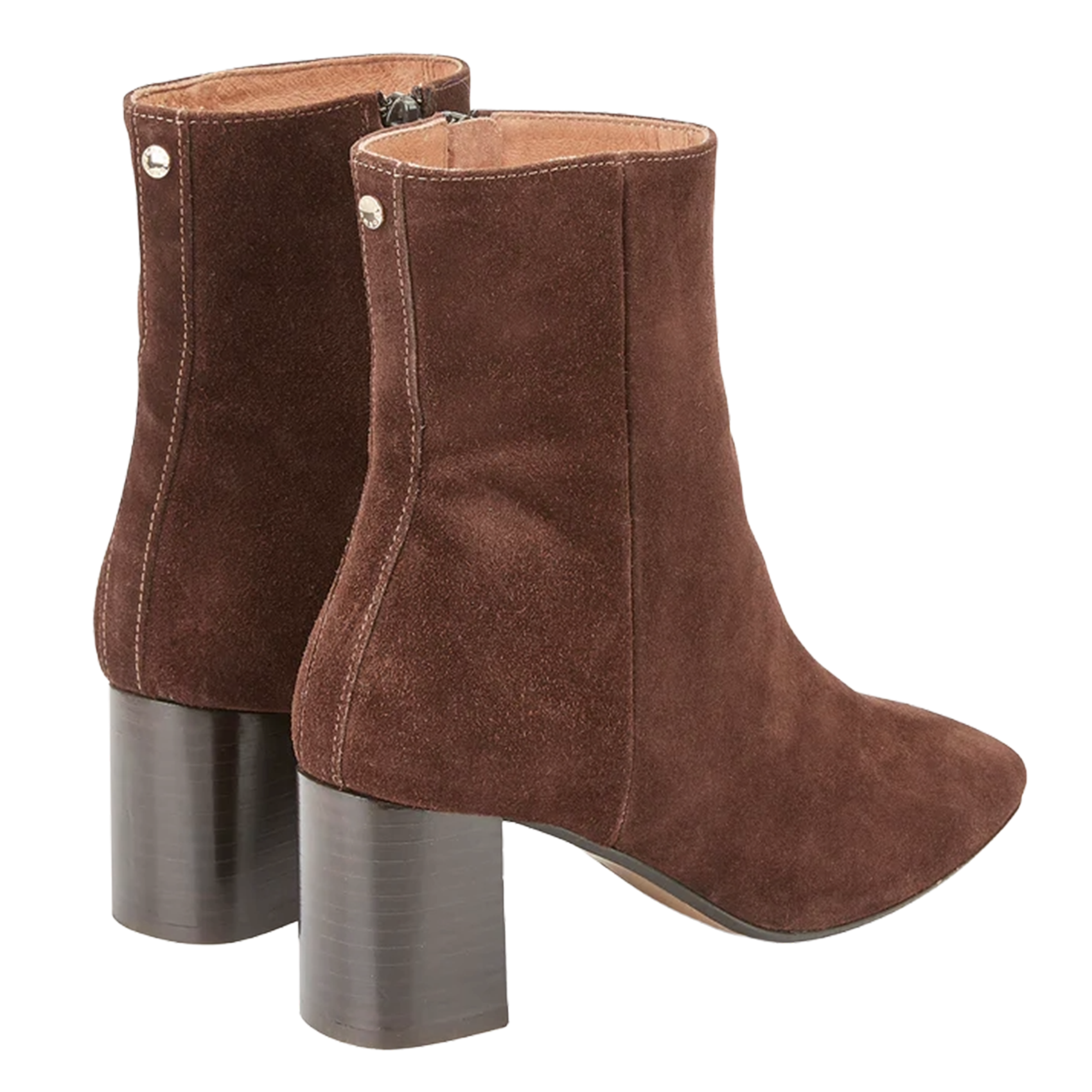 Bottines à talons en cuir velours COSMOPARIS Marron