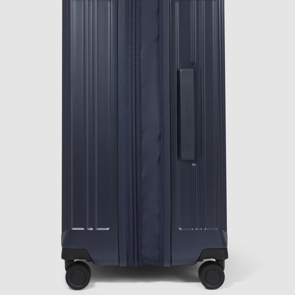 Large expandable 4-wheel trolley suitcase with TSA lock and removable washable lining PIQUADRO Blue