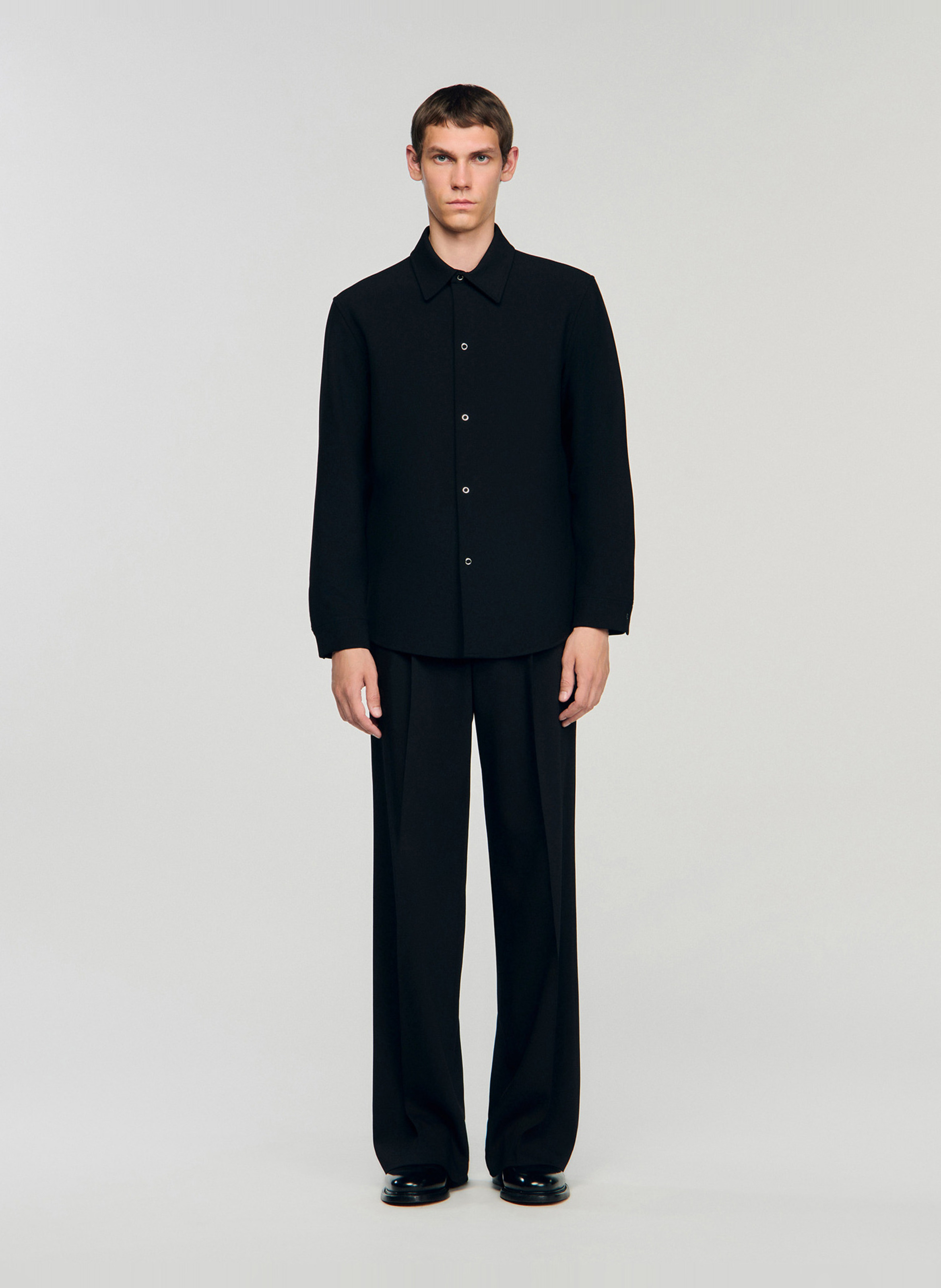 Chemise droite à col classique  Noir