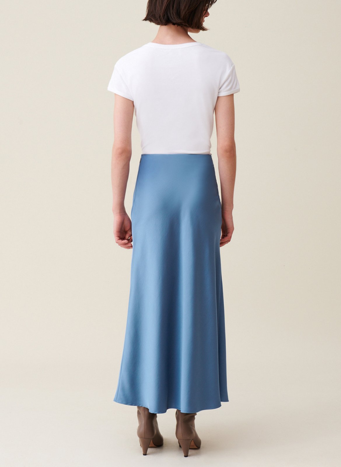 Long fluid satiny skirt CLAUDIE PIERLOT Blue