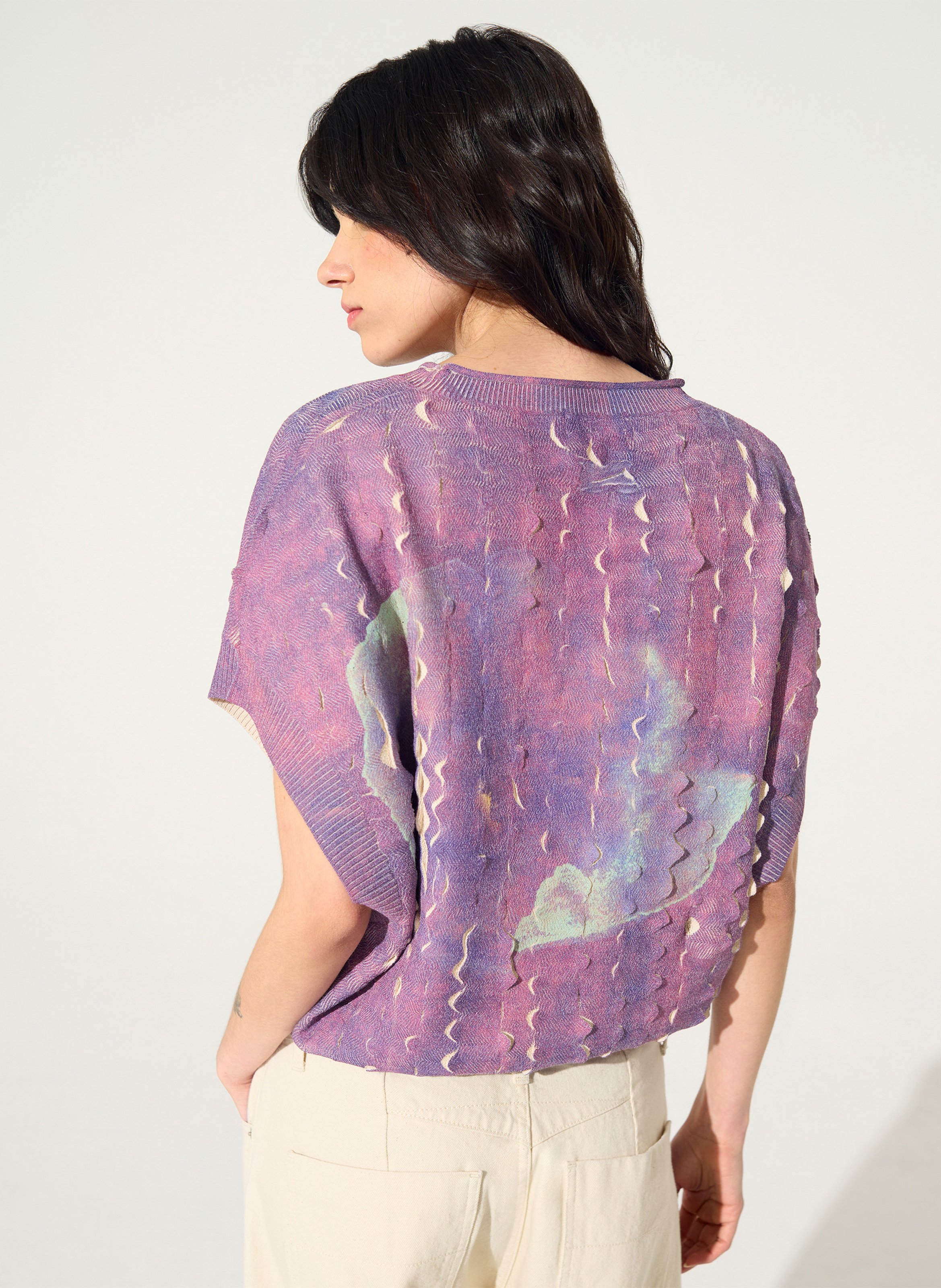 Loose-fit cotton-mix sweater COTELAC Purple