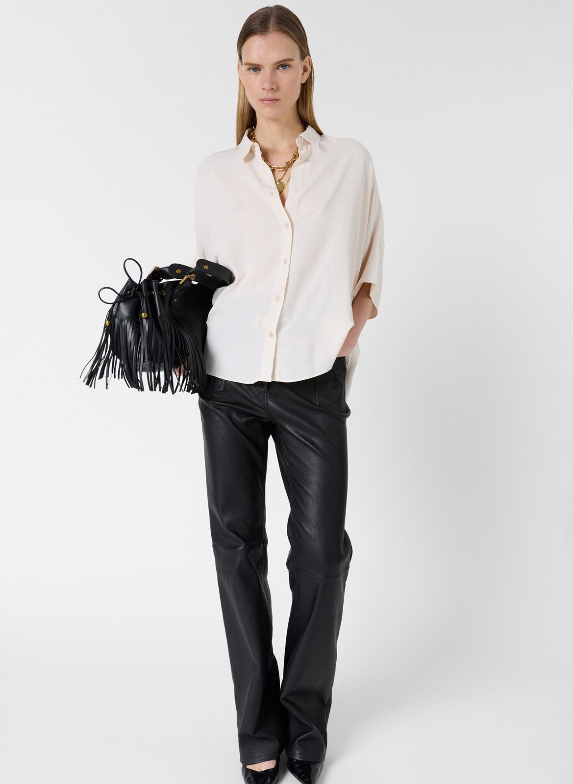 Fließende einfarbige Bluse GERARD DAREL Beige