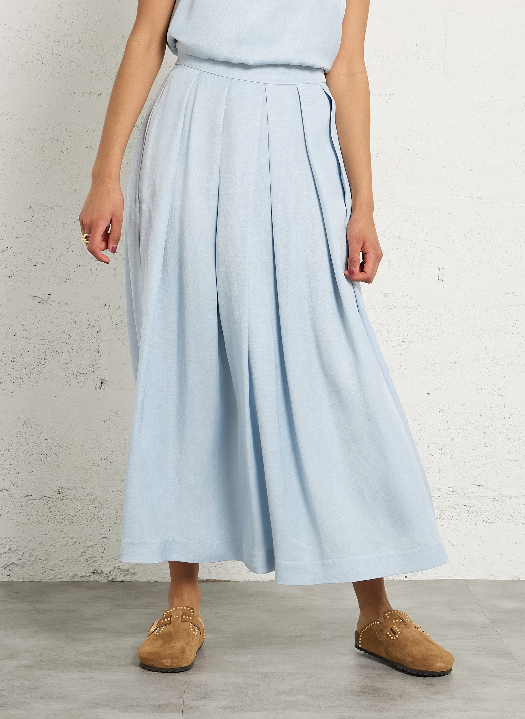 Jupe longue évasée MAISON 123 Bleu