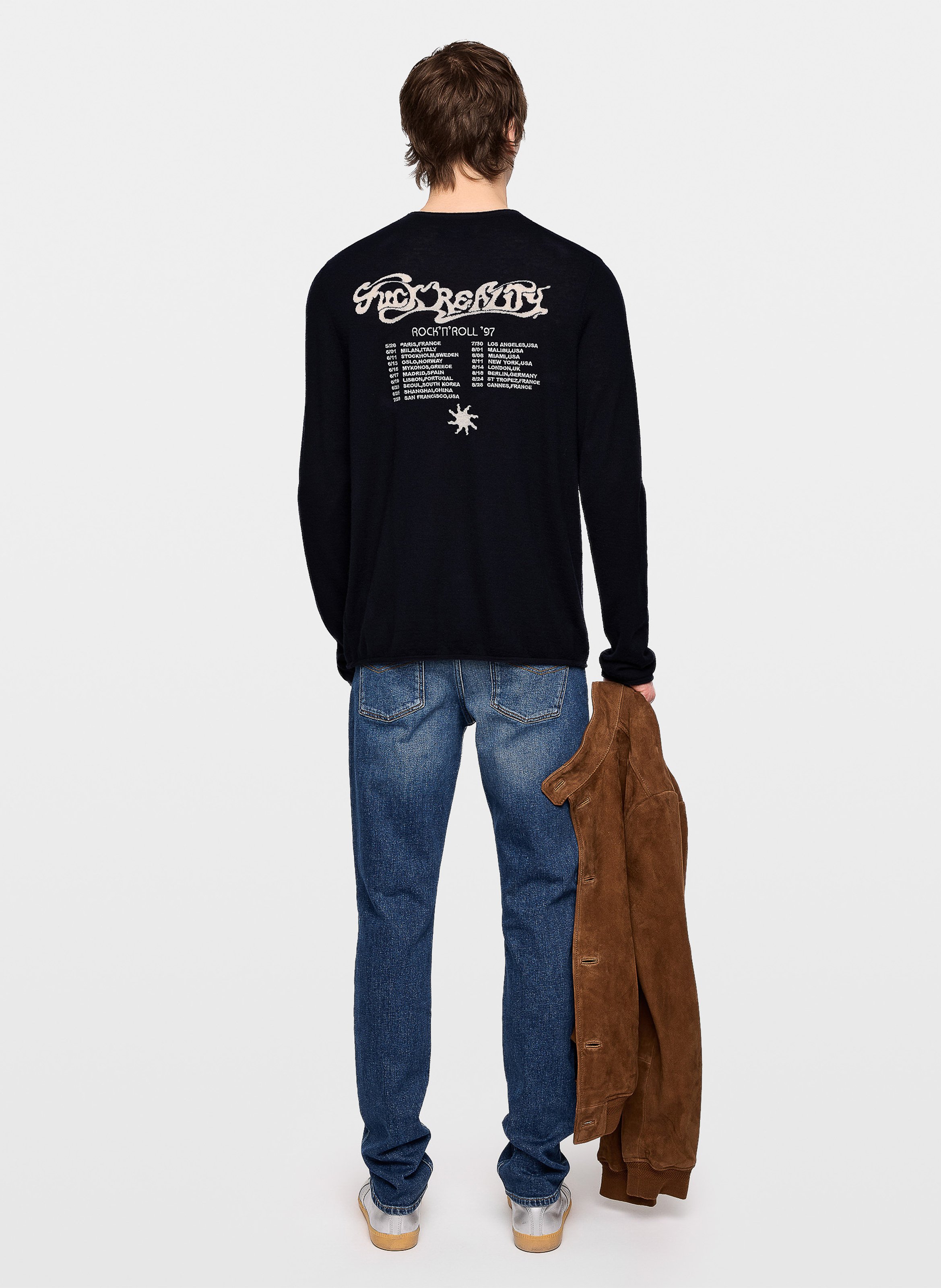 Tee-shirt col rond en cachemire ZADIG&VOLTAIRE Bleu