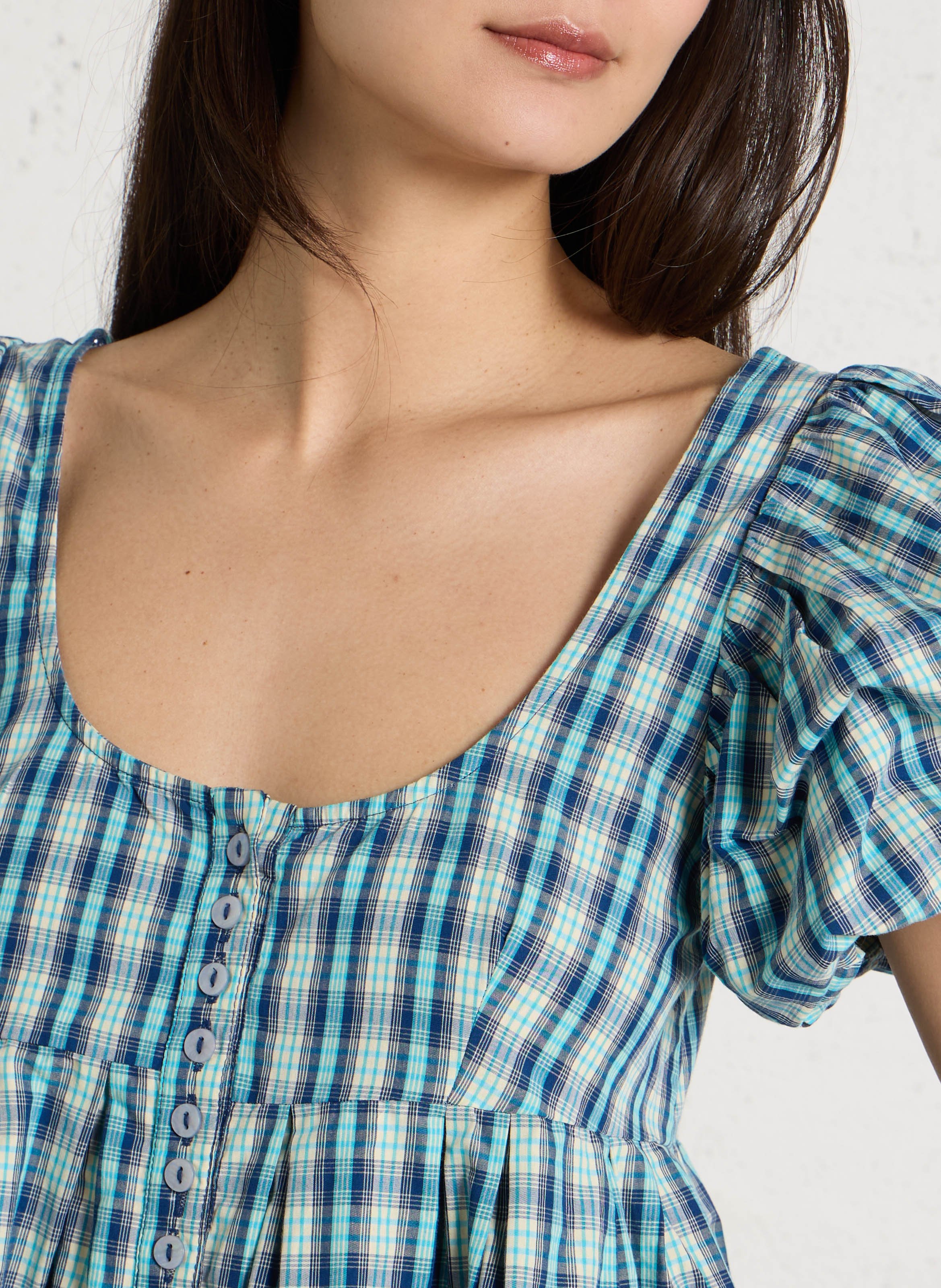 Weites Bio-Baumwolltop DAMSON MADDER Blau