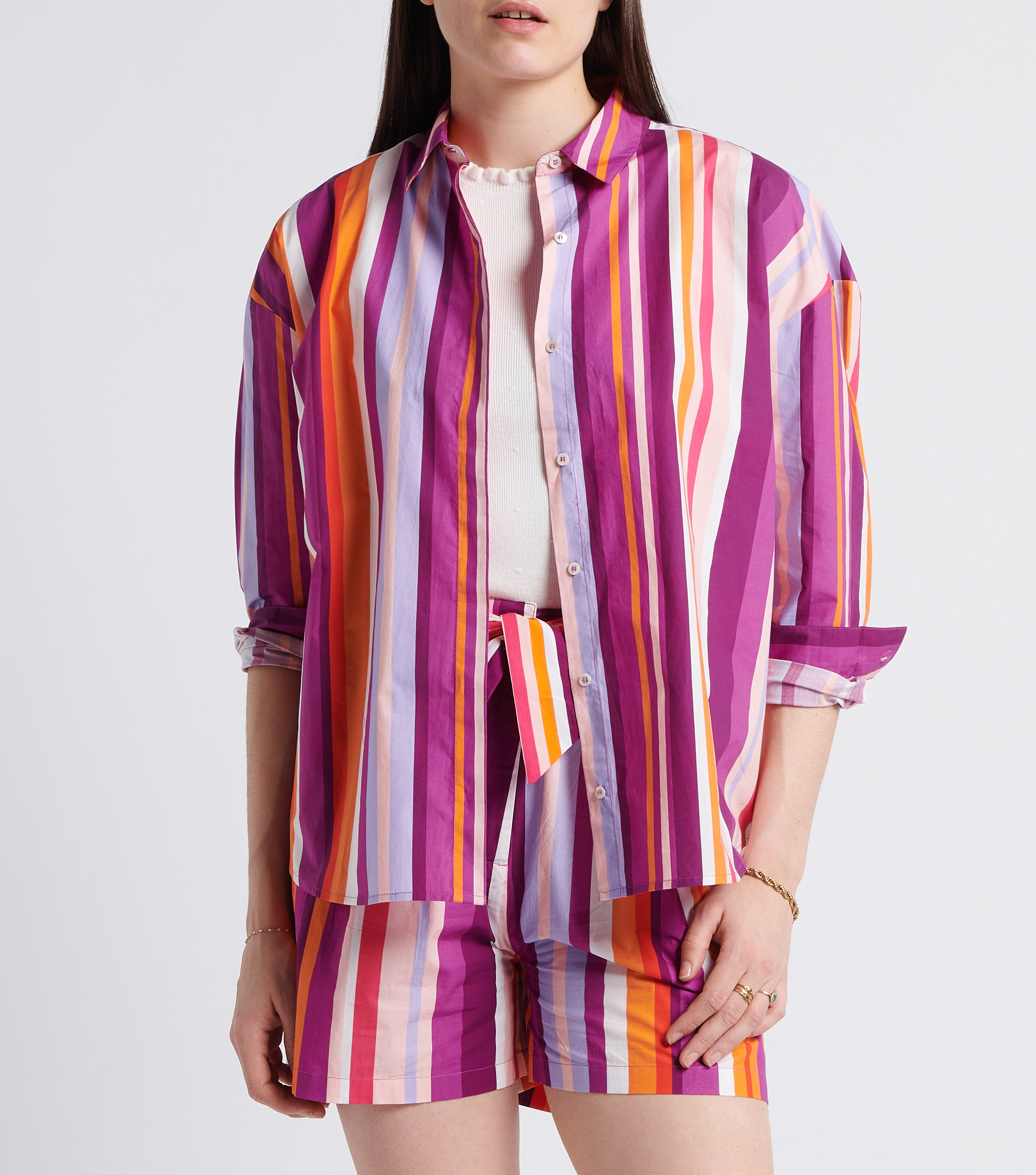 Loose-fit striped cotton shirt LA PETITE ETOILE Multicolored