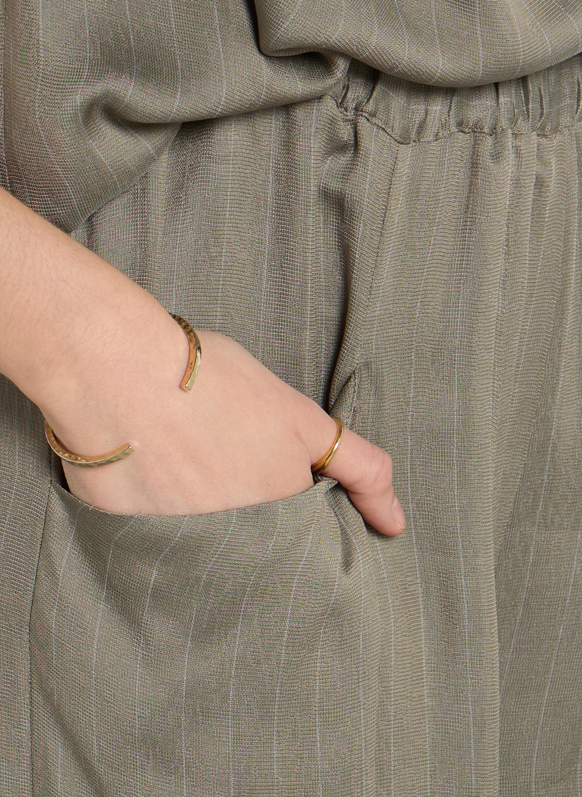 Weit geschnittene Streifenhose MARGAUX LONNBERG Khaki