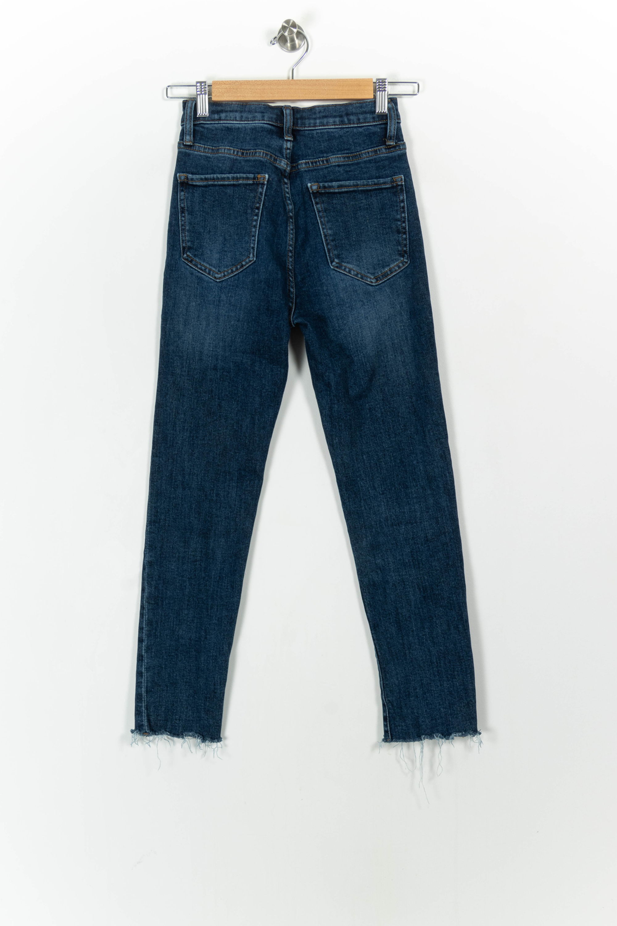 Cropped slim jeans with studs SEZANE - Seconde main Blue