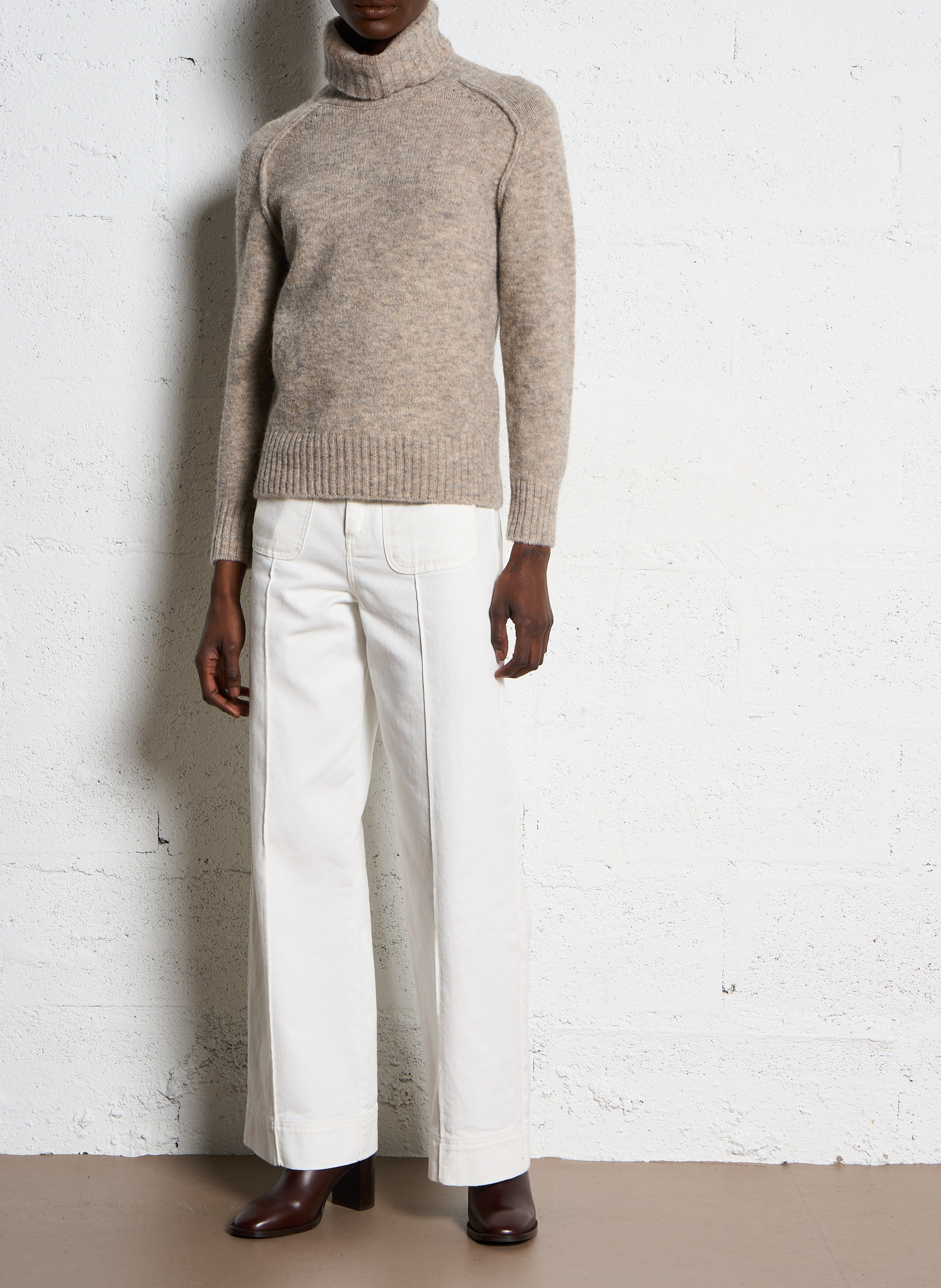 Grote katoenen jeans SOEUR Wit