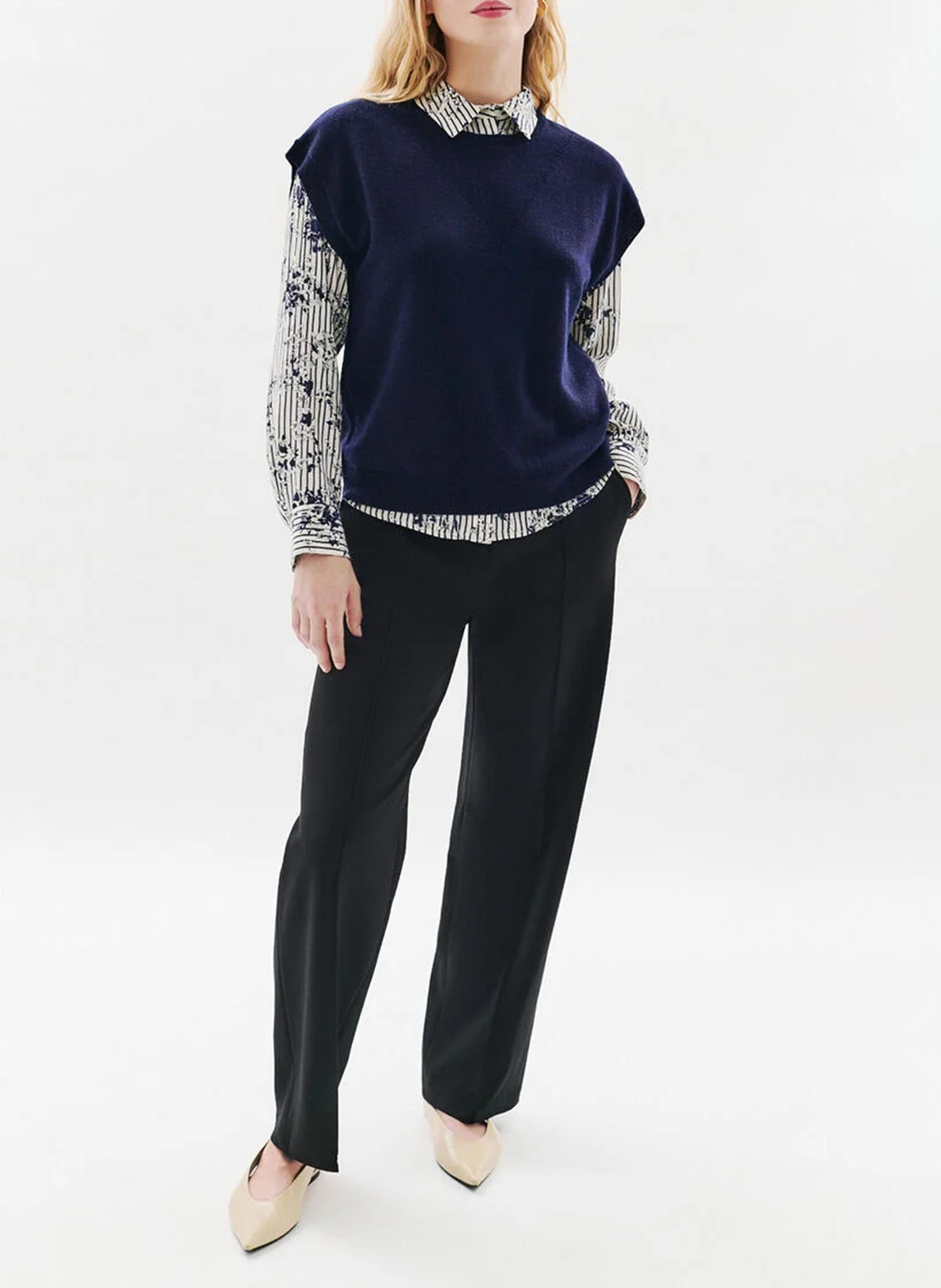 Round-neck wool sweater CAROLL Blue