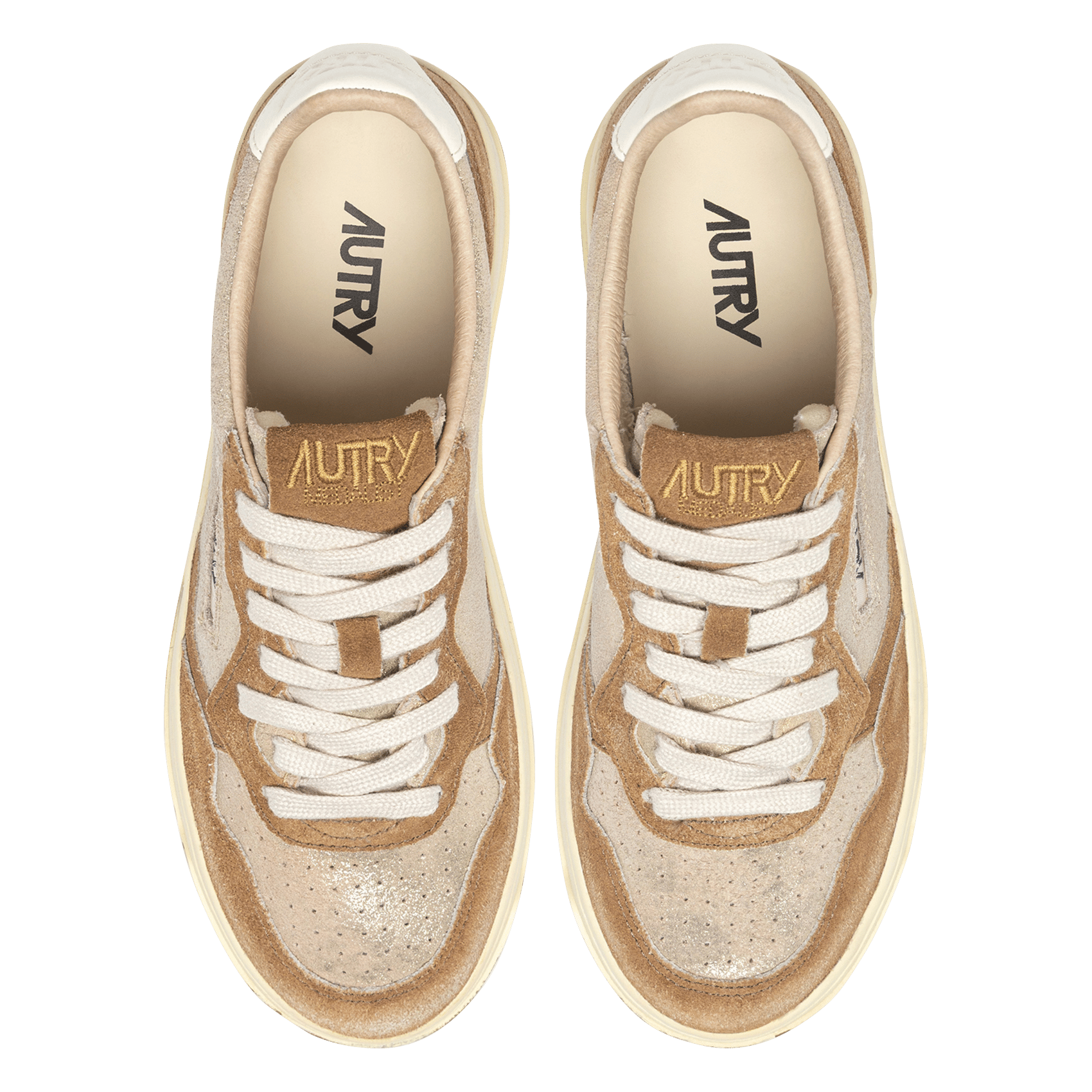 Niedrige Sneaker aus Leder-Mix AUTRY Golden