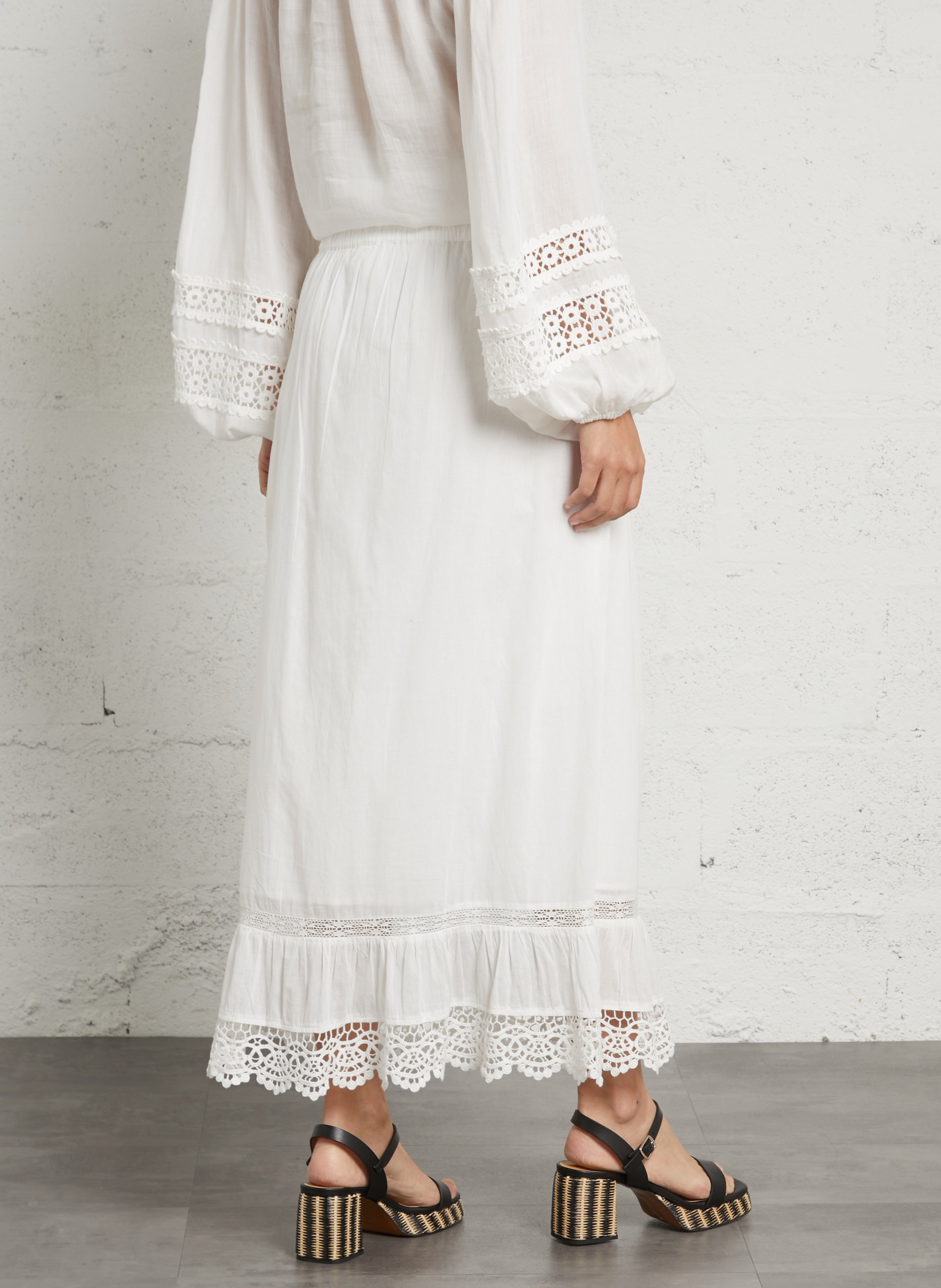 Jupe évasée longue en coton bio LOUISE MISHA Beige