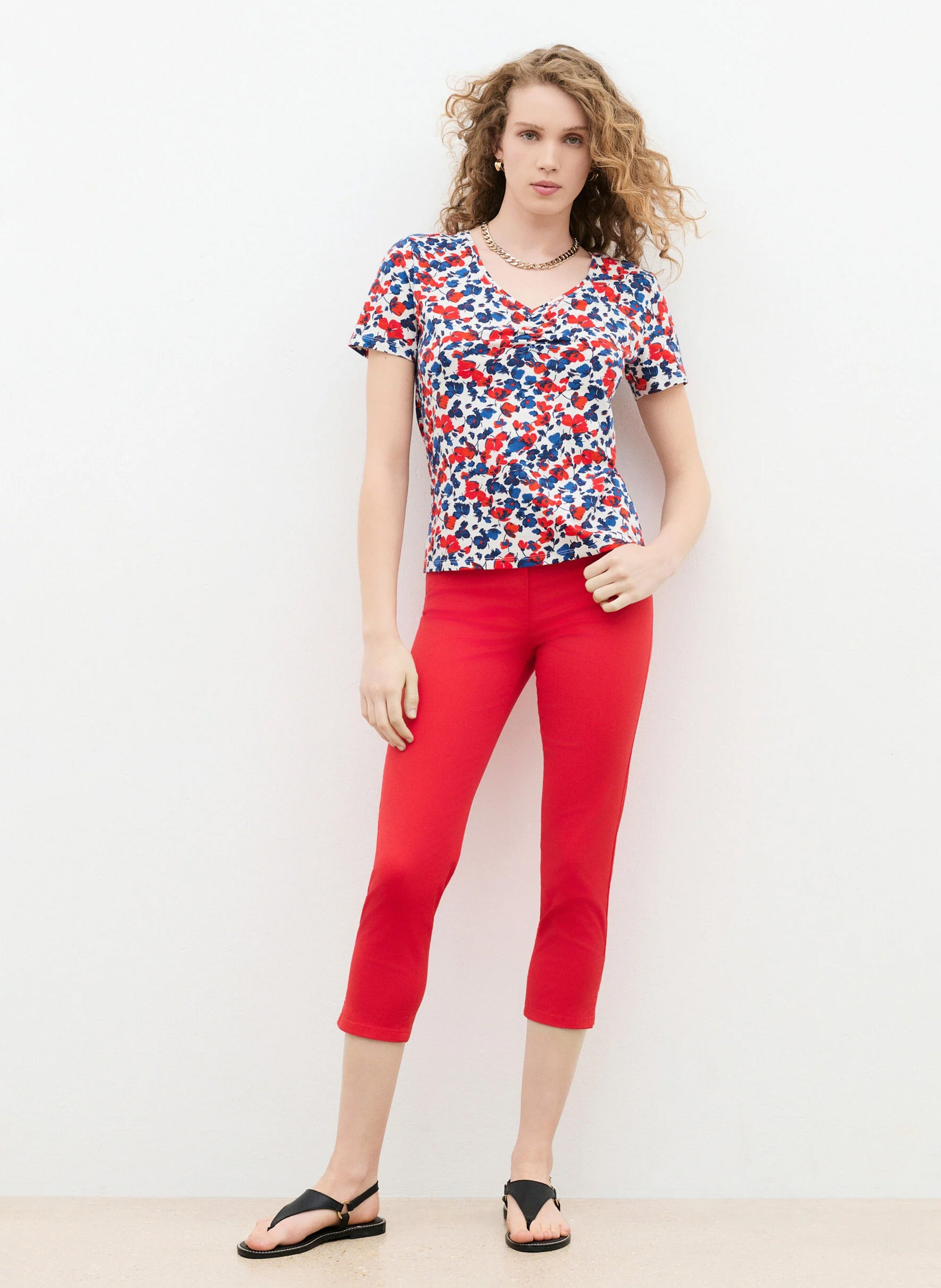 Top met bloemenprint CAROLL Beige