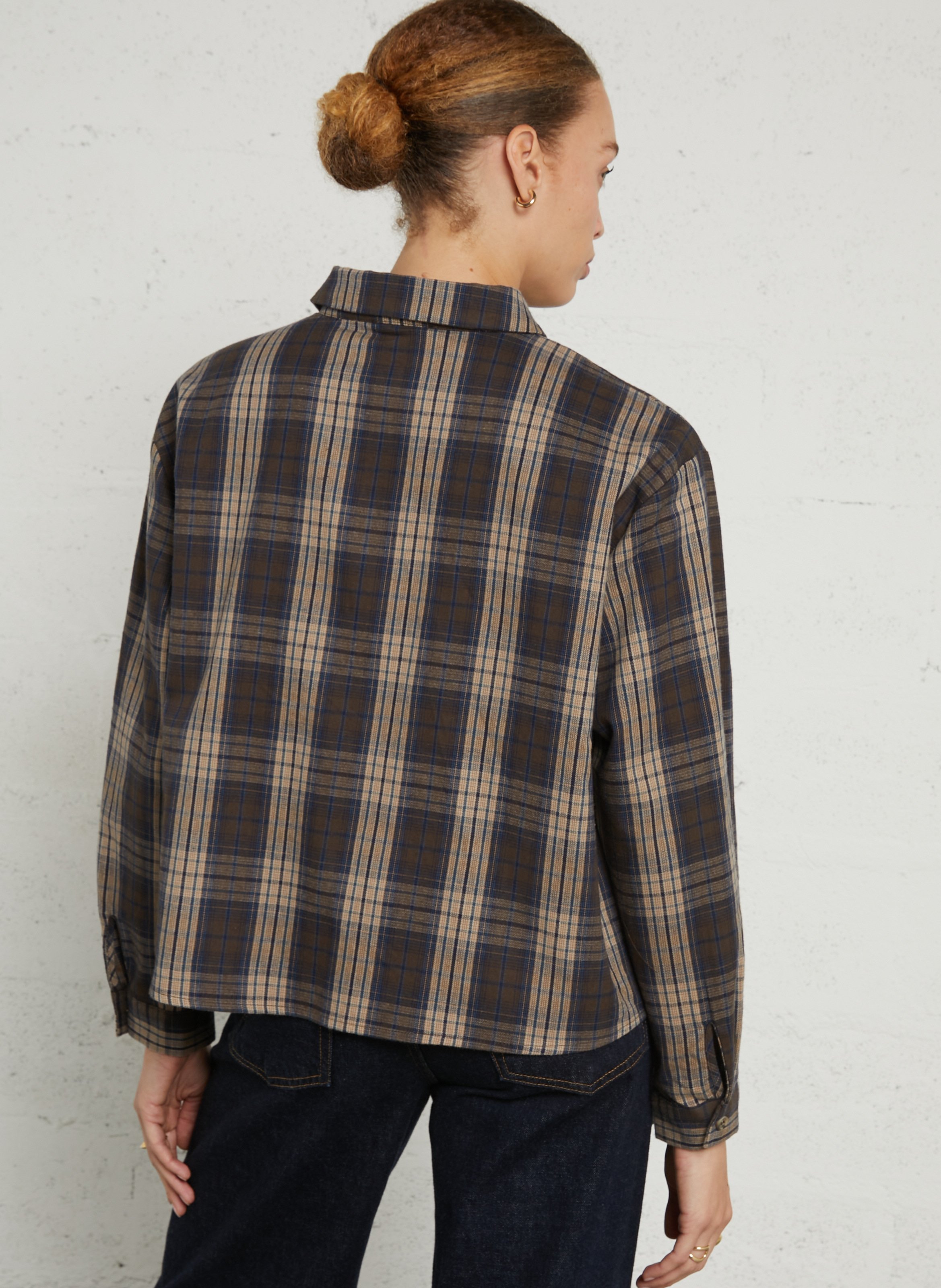 Blouse met smokwerk en print in katoen JC SOPHIE Veelkleurig