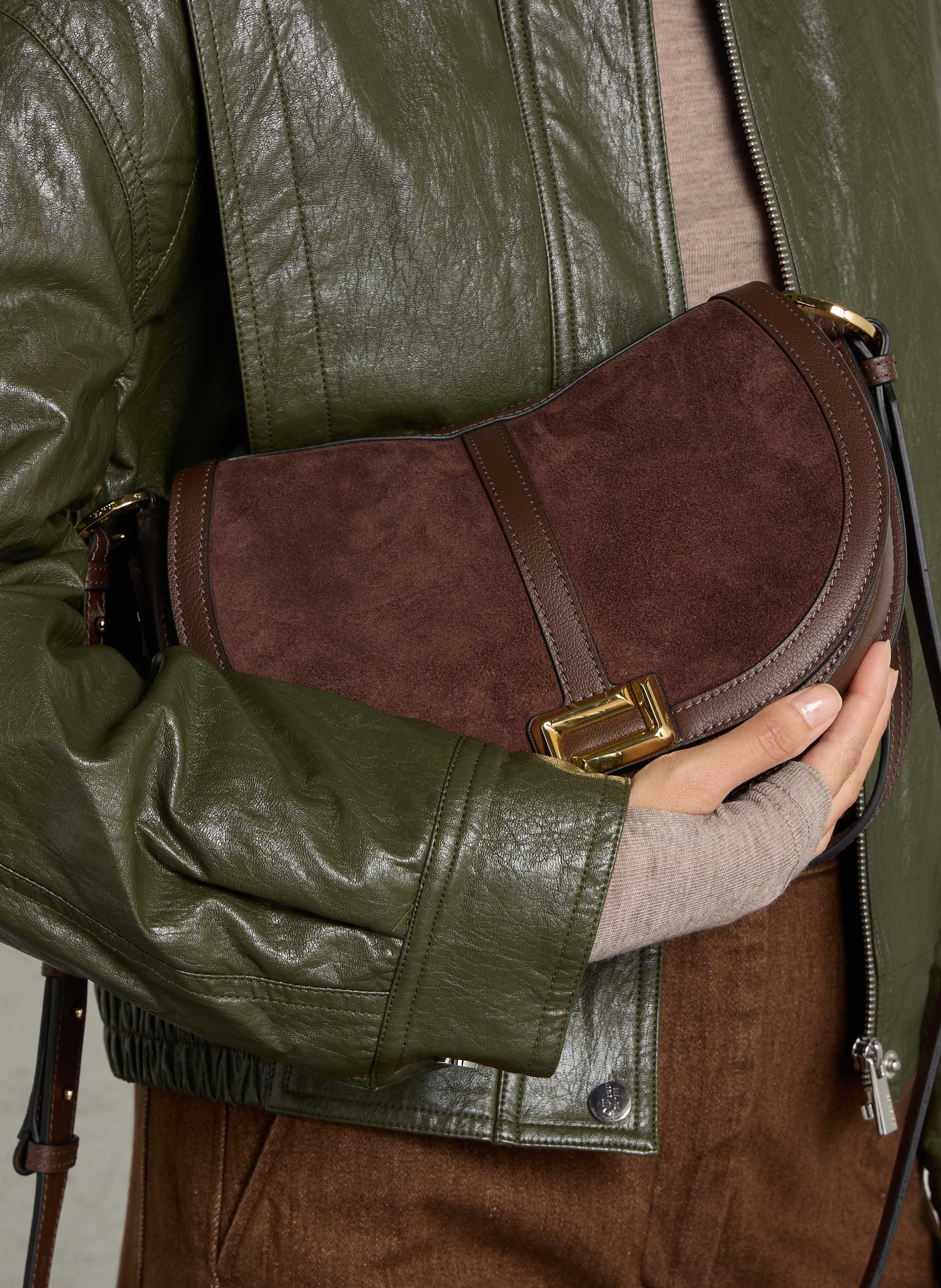 Sac bandoulière en cuir de vachette LANCEL Marron