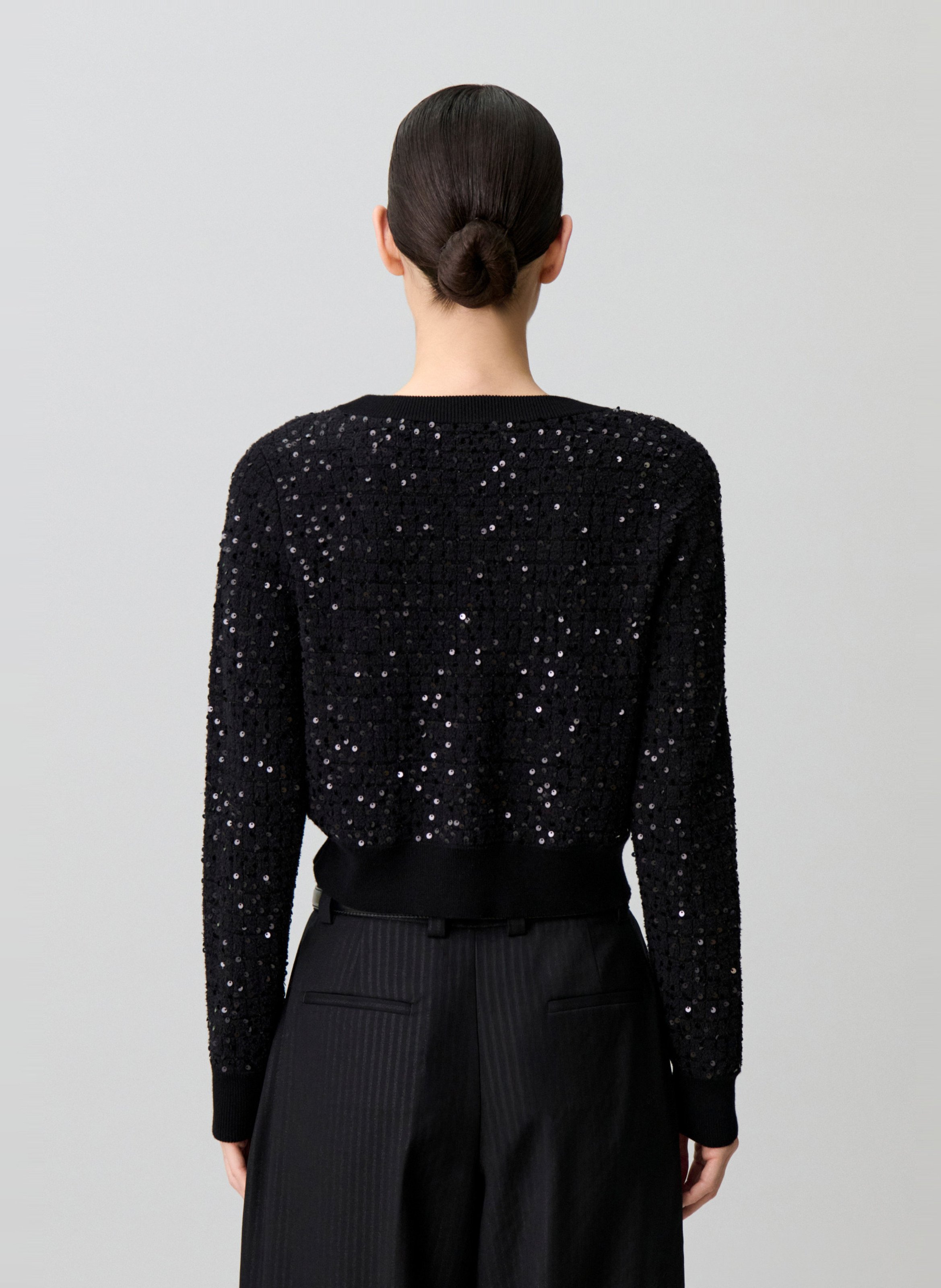 Fitted sequin cardigan CLAUDIE PIERLOT Black