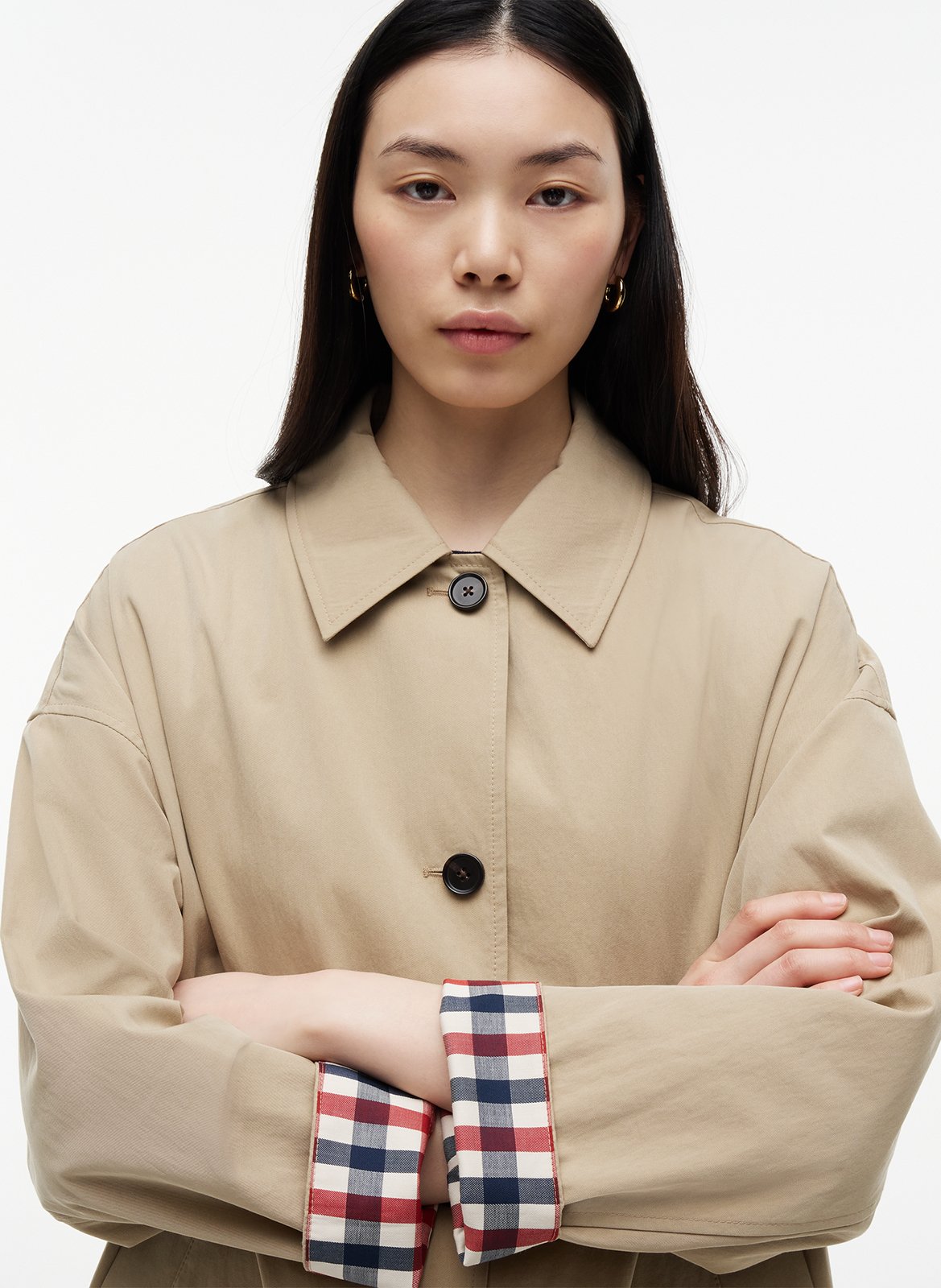 Oversize-Trenchcoat aus Baumwollmix TOMMY HILFIGER Beige
