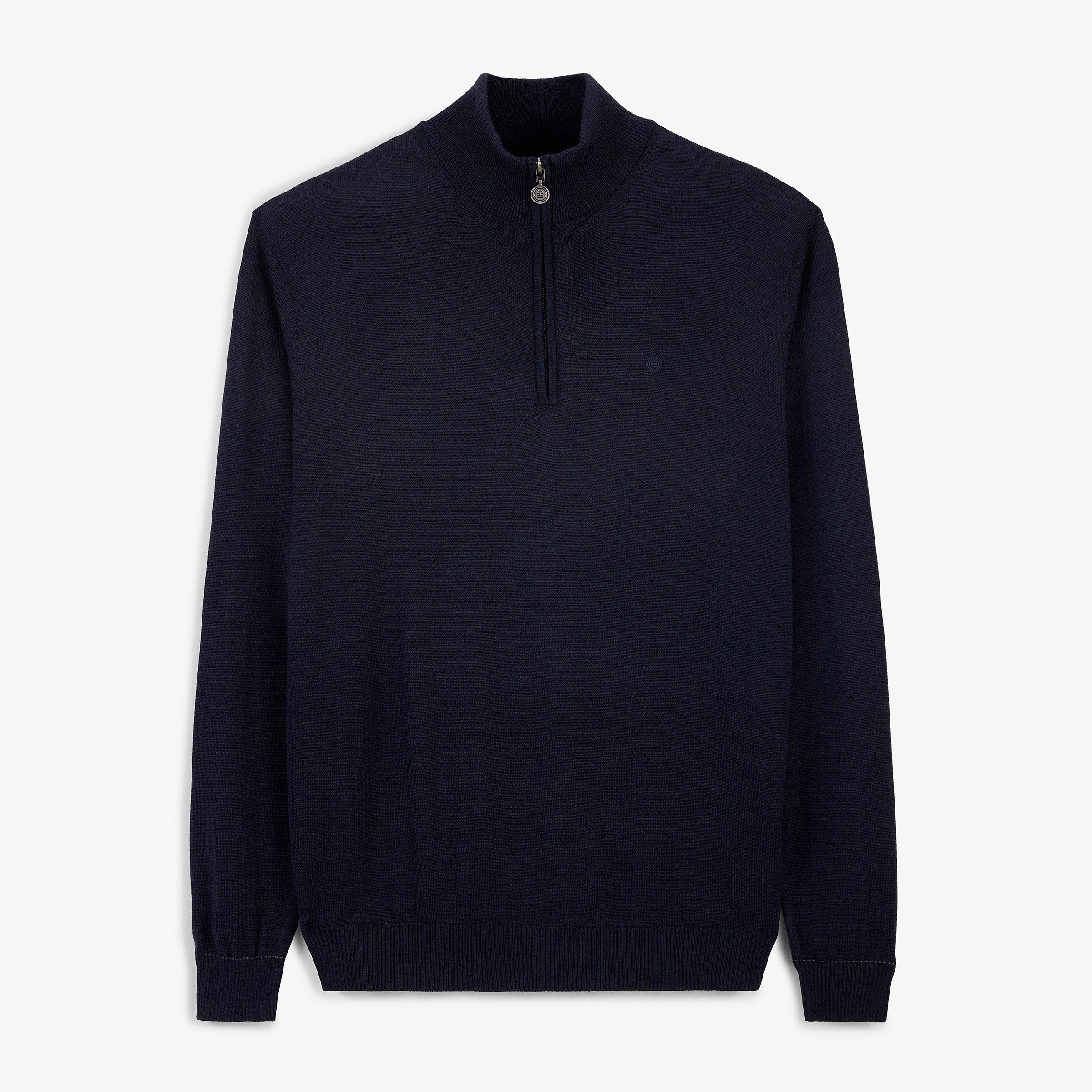MARVINE Essential Navy Blue Zip-Neck Sweater SERGE BLANCO Blue