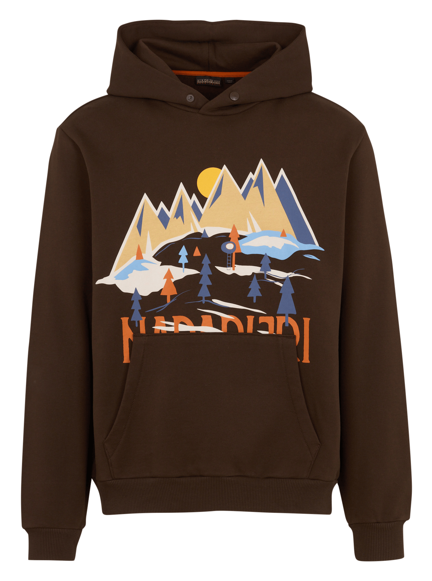 Screen-printed cotton-blend hoodie NAPAPIJRI Brown