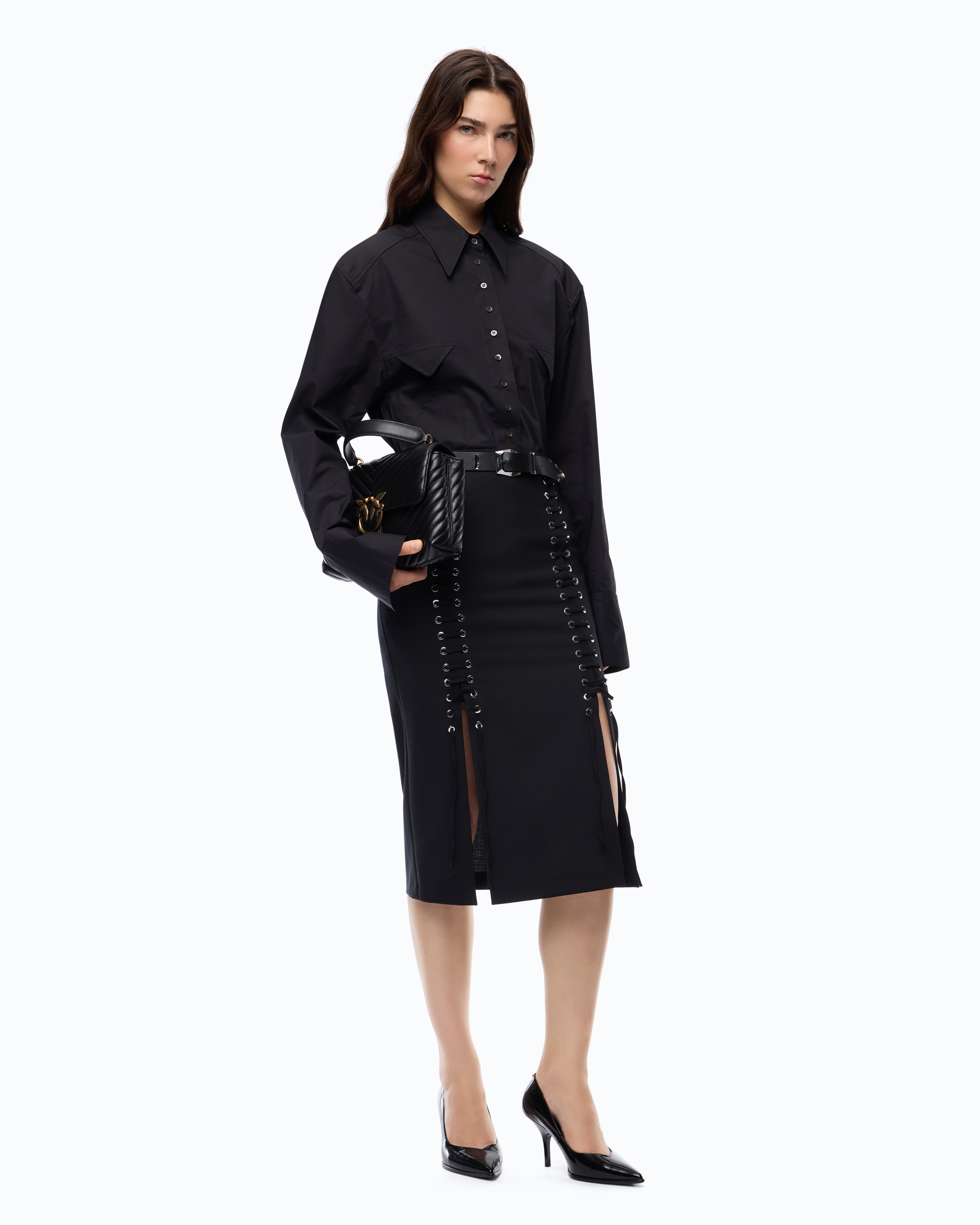 Chemise slim avec lien PINKO Noir
