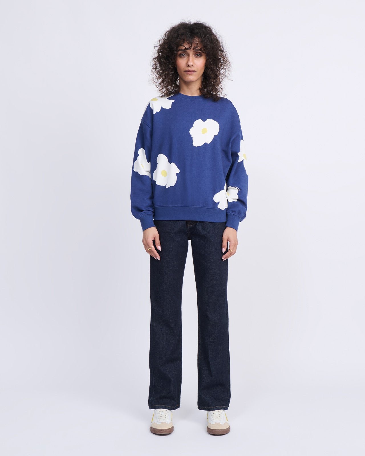 Organic cotton sweatshirt with floral print EMOI EMOI Blue