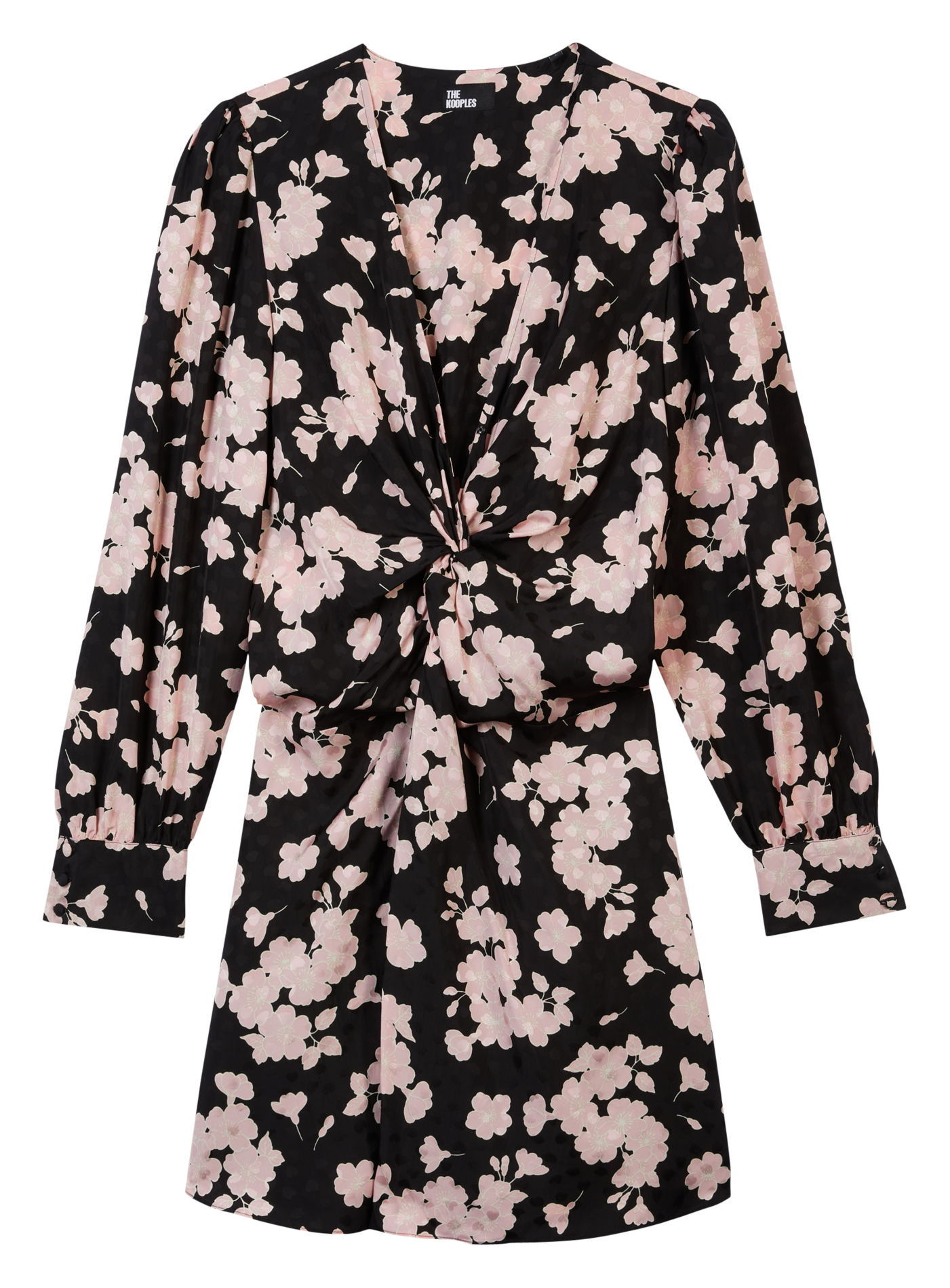 Short printed V-neck dress THE KOOPLES Black