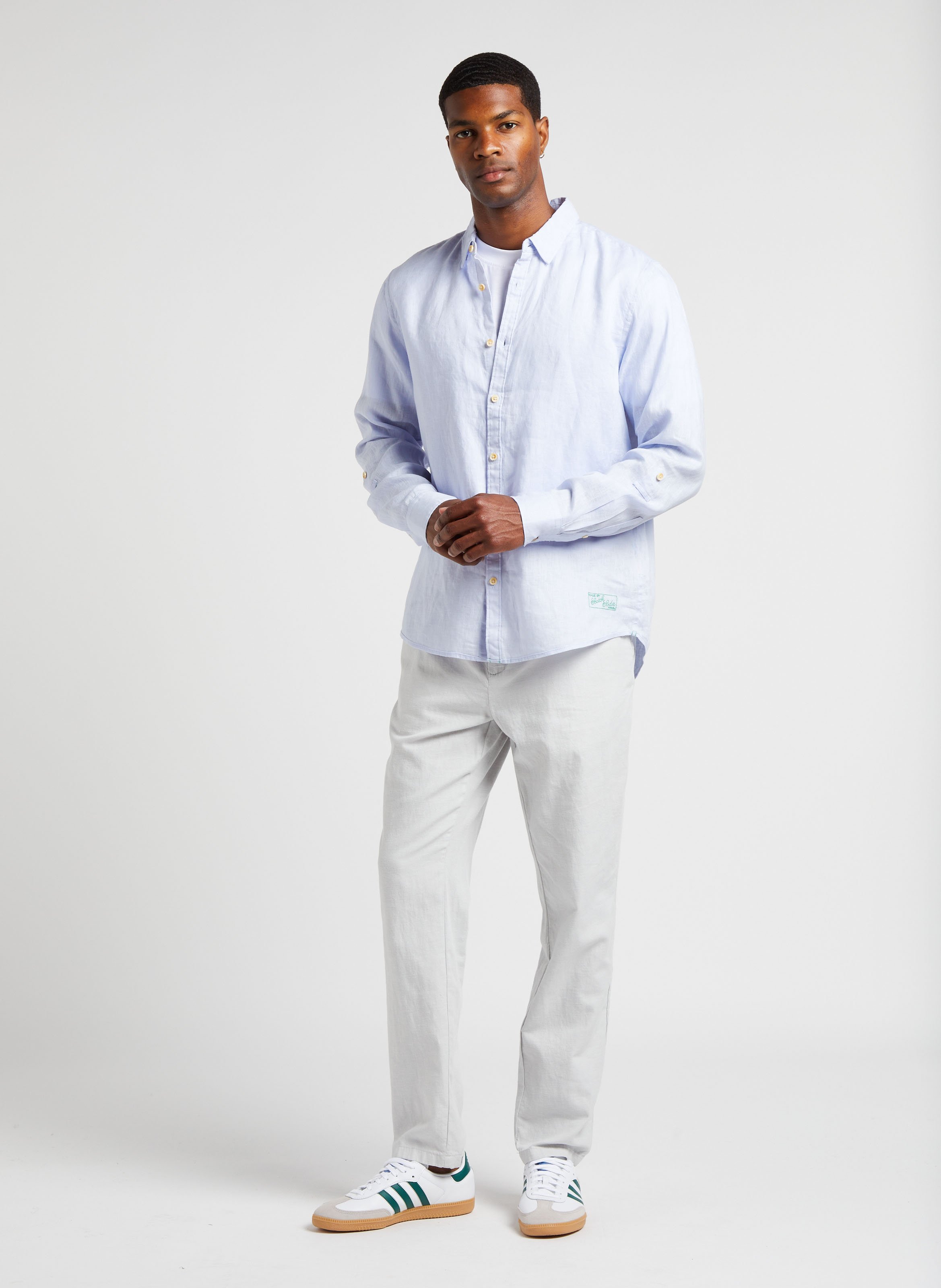 Korte broek van katoen en linnenmix SCOTCH AND SODA Grijs