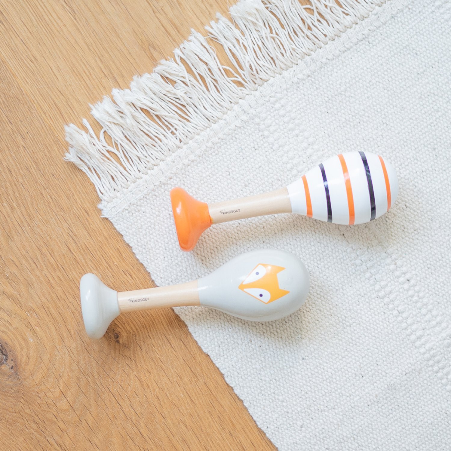 Fox and stripes rattles KINDSGUT Orange