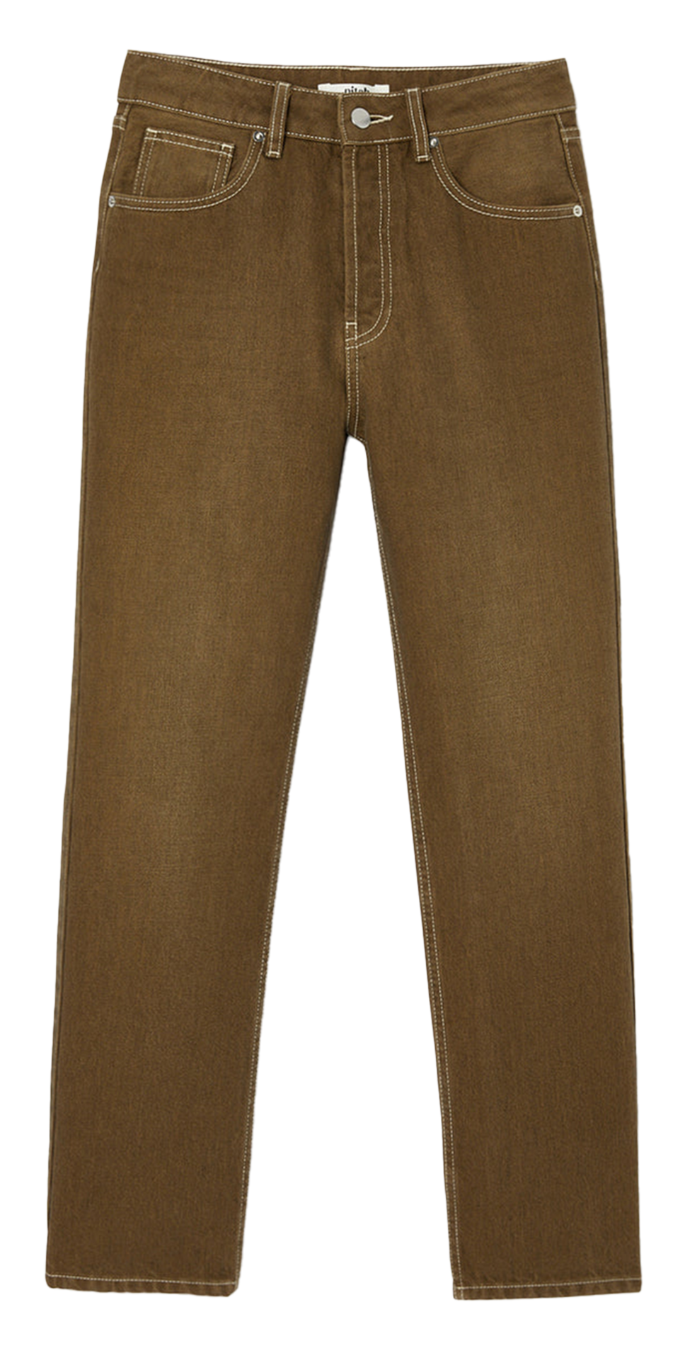 Katoenen jeans met rechte pijp NITAH Bruin