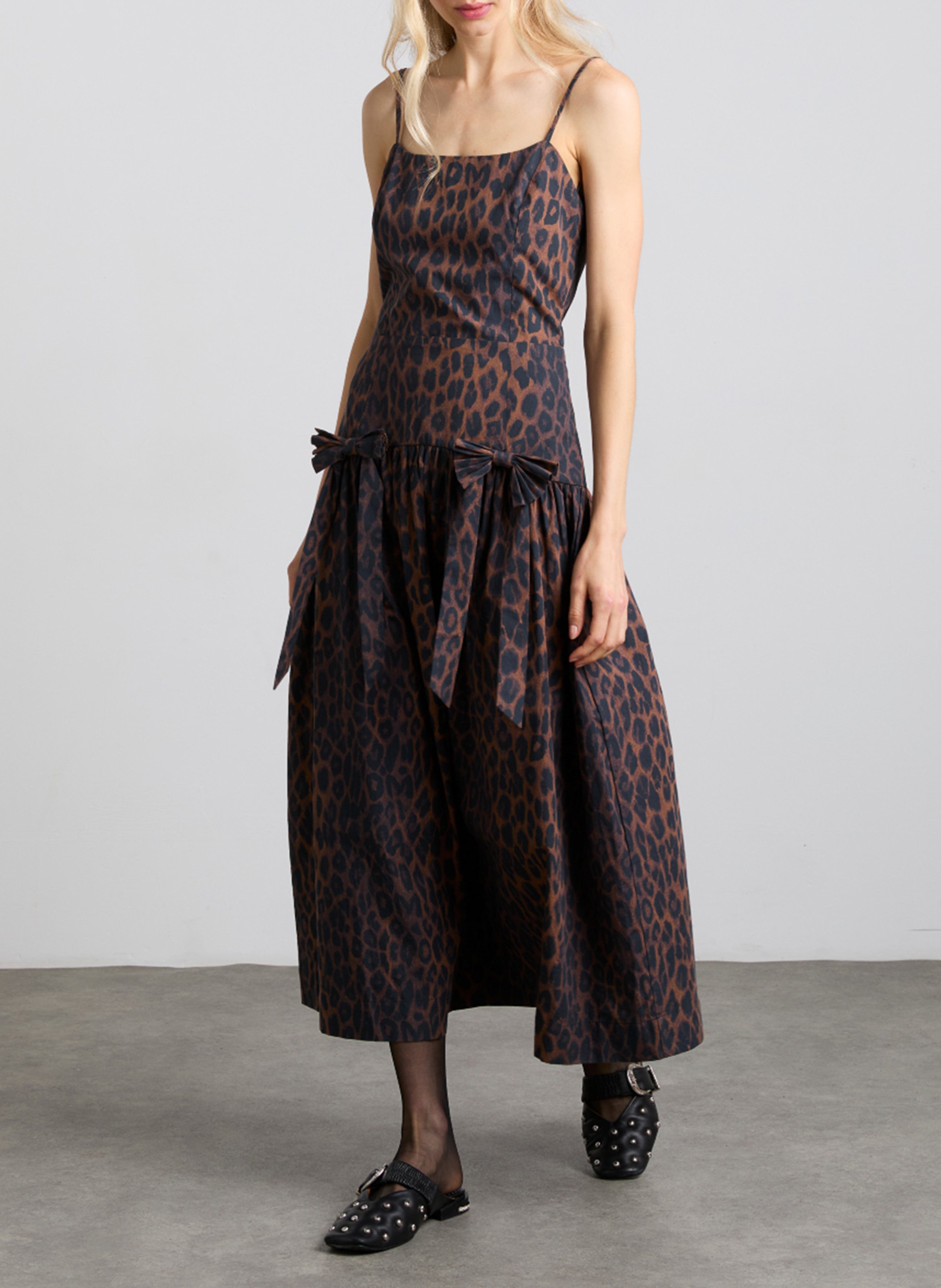 Leopard print midi dress with straps DAMSON MADDER Multicolored