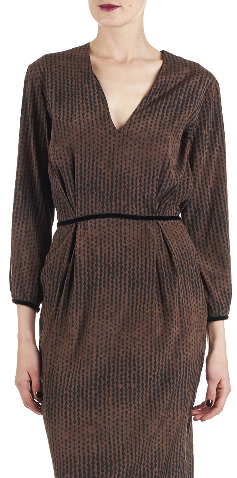 Stretch silk dress ATTIC AND BARN Brown